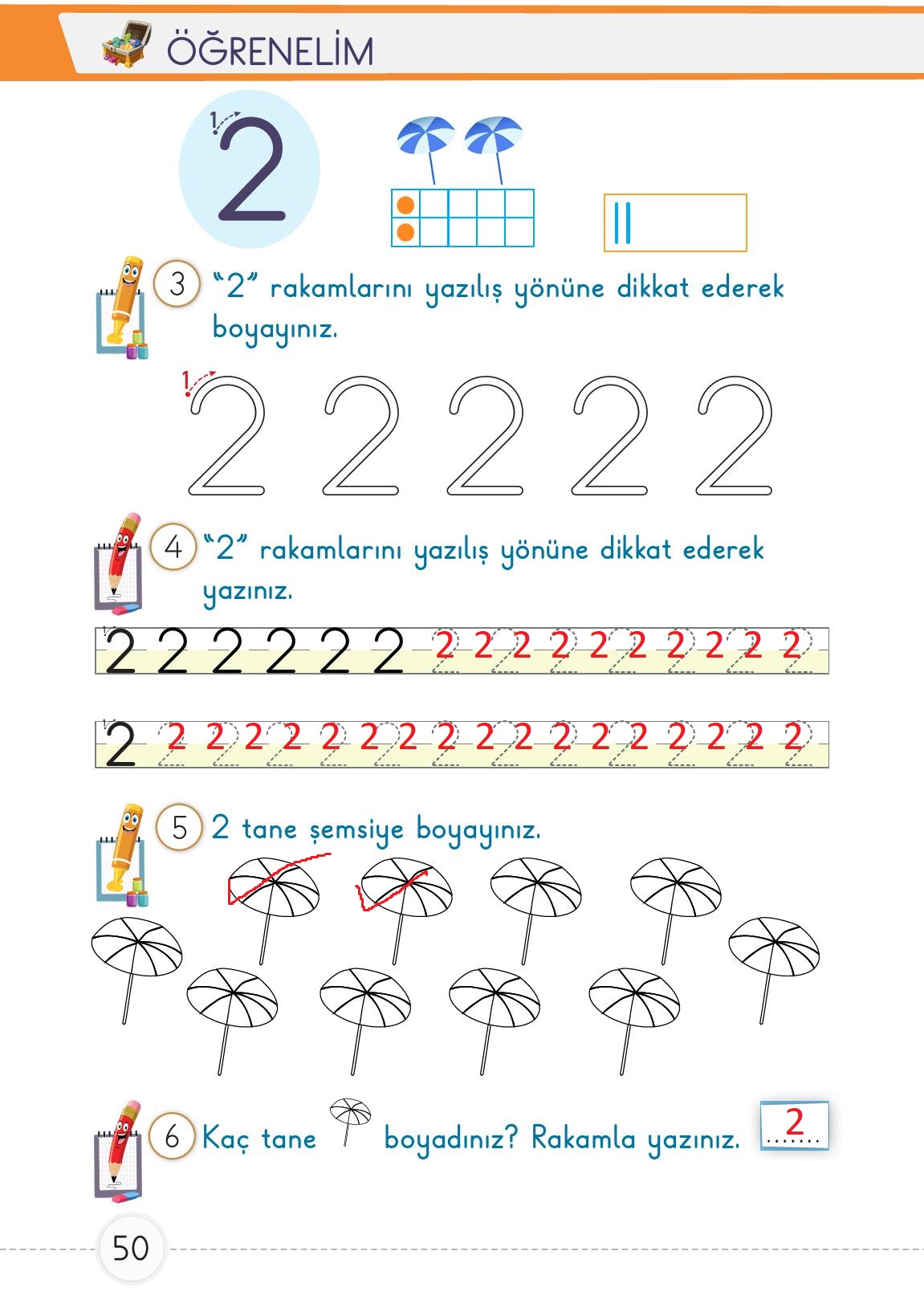 1. Sınıf Meb Yayınları Matematik Ders Kitabı Sayfa 50 Cevapları
