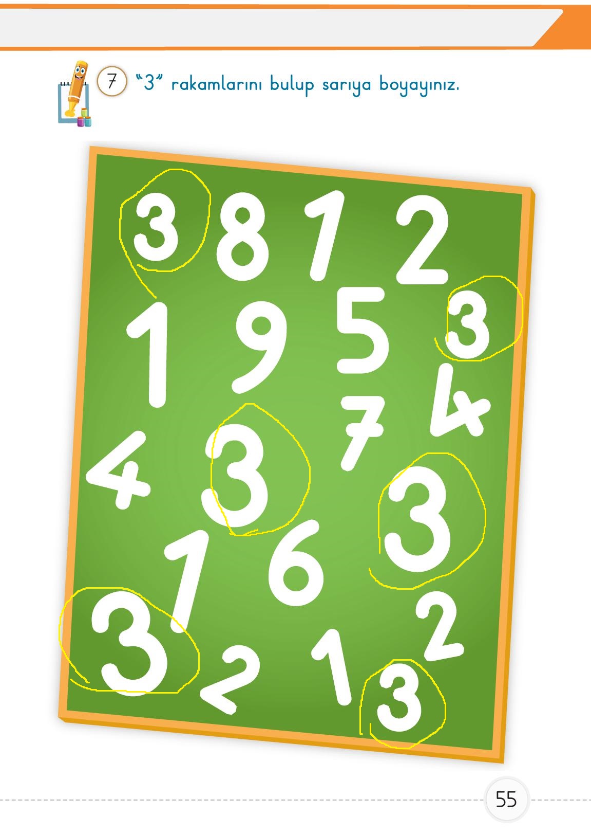 1. Sınıf Meb Yayınları Matematik Ders Kitabı Sayfa 55 Cevapları