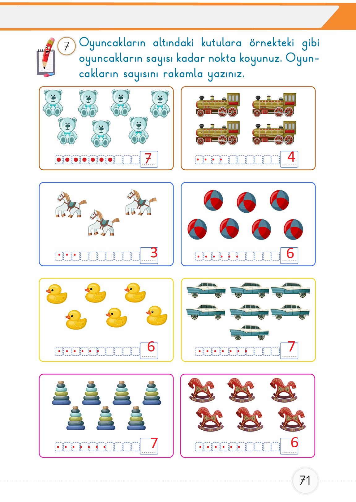 1. Sınıf Meb Yayınları Matematik Ders Kitabı Sayfa 71 Cevapları