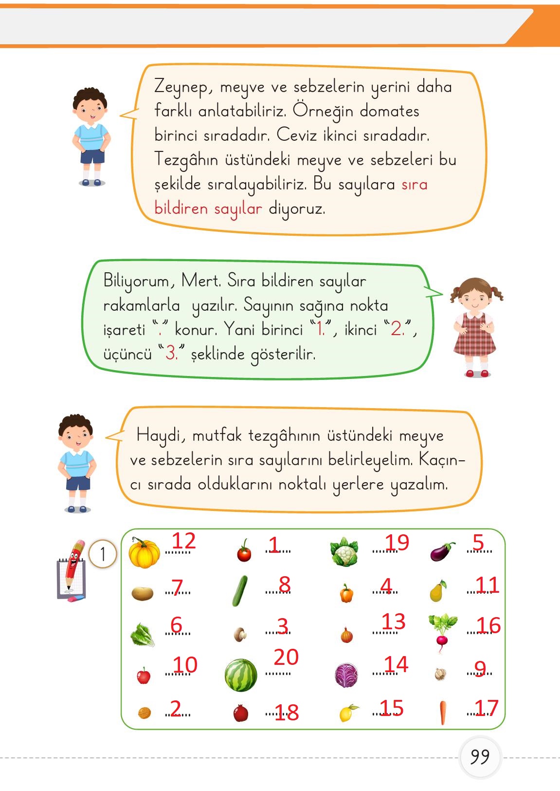 1. Sınıf Meb Yayınları Matematik Ders Kitabı Sayfa 99 Cevapları