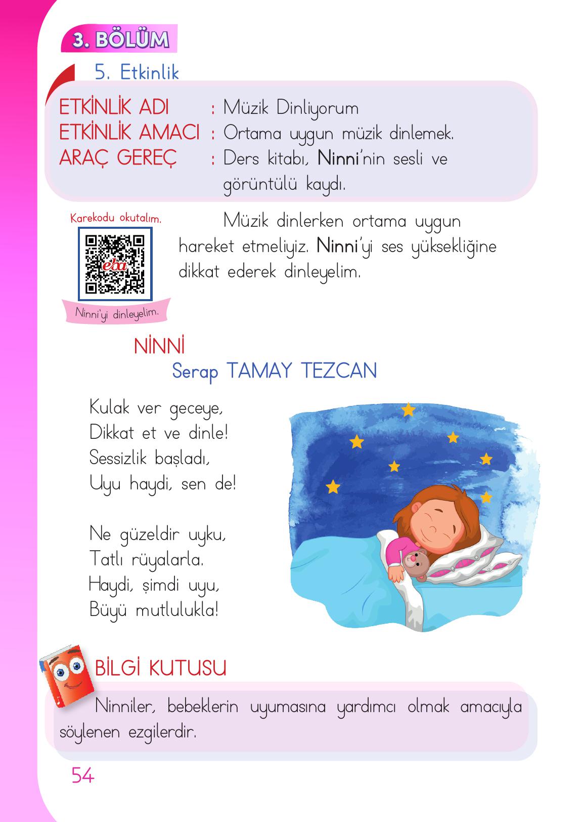 1. Sınıf Meb Yayınları Müzik Ders Kitabı Sayfa 54 Cevapları