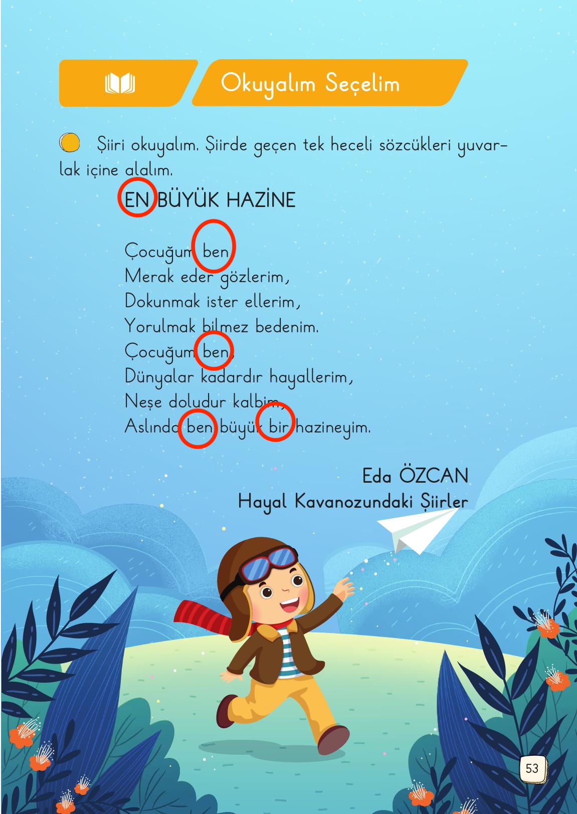1. Sınıf Meb Yayınları Türkçe Ders Kitabı Sayfa 53 Cevapları