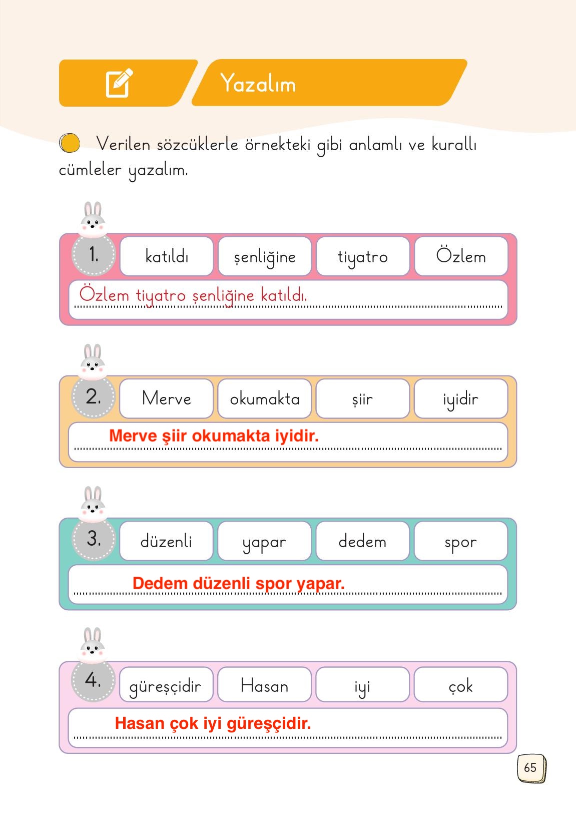 1. Sınıf Meb Yayınları Türkçe Ders Kitabı Sayfa 65 Cevapları 1. Sınıf Meb Yayınları Türkçe Ders Kitabı Sayfa 65 Cevapları