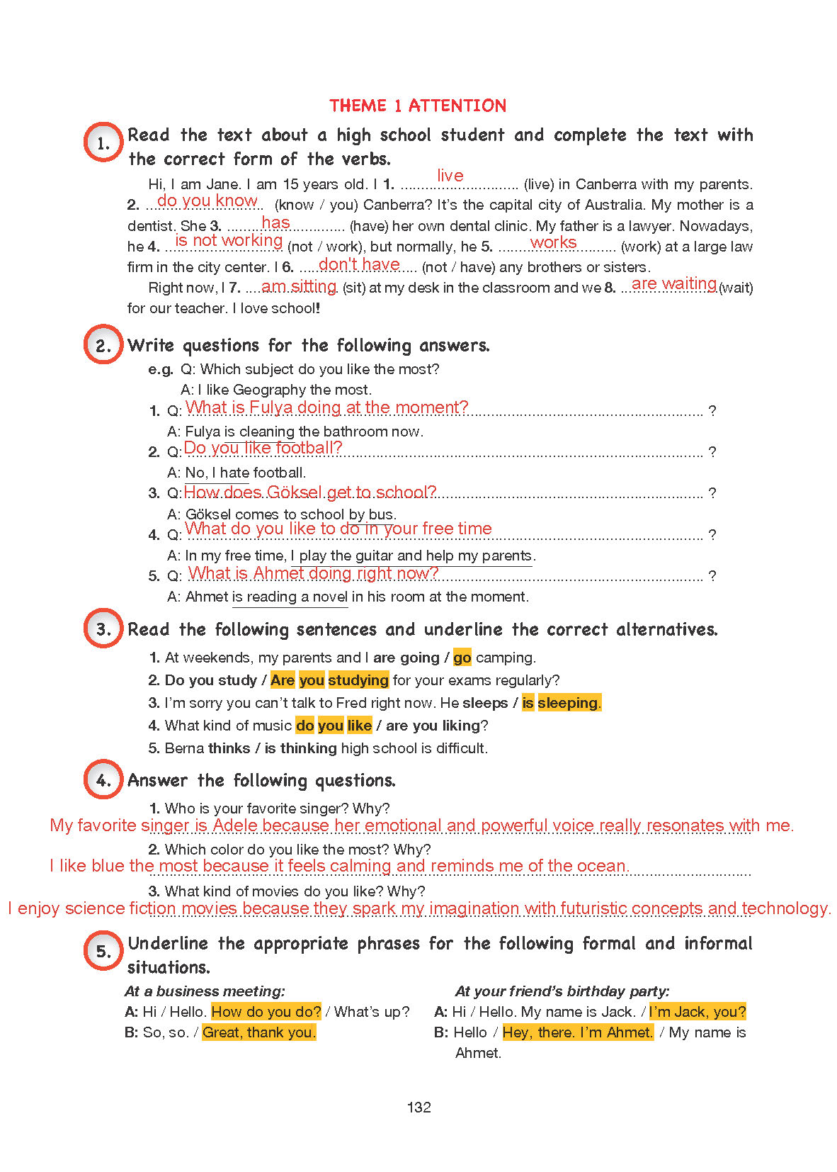10. Sınıf Cem Yayınları İngilizce Ders Kitabı Sayfa 132 Cevapları