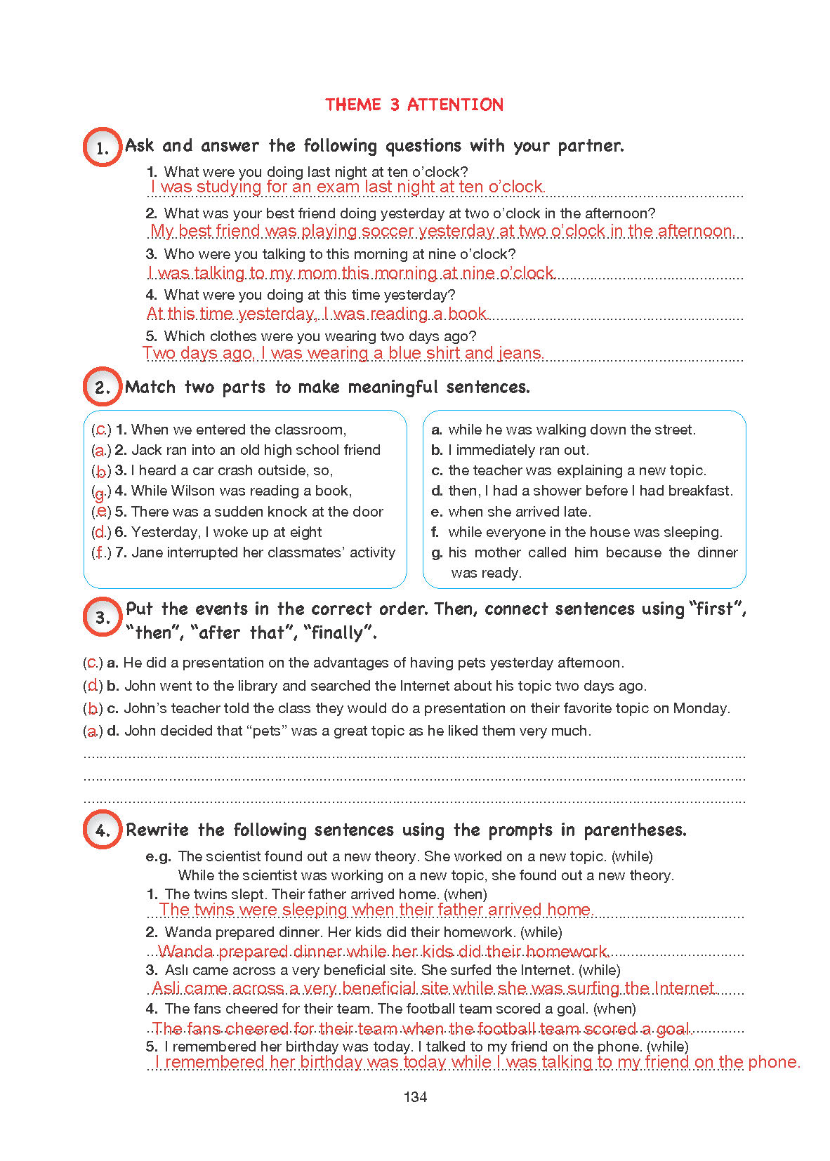 10. Sınıf Cem Yayınları İngilizce Ders Kitabı Sayfa 134 Cevapları