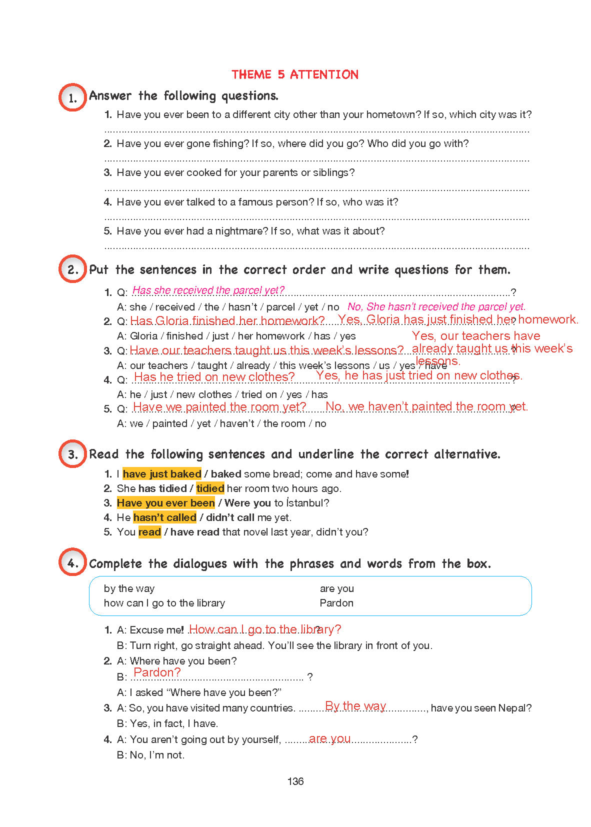 10. Sınıf Cem Yayınları İngilizce Ders Kitabı Sayfa 136 Cevapları