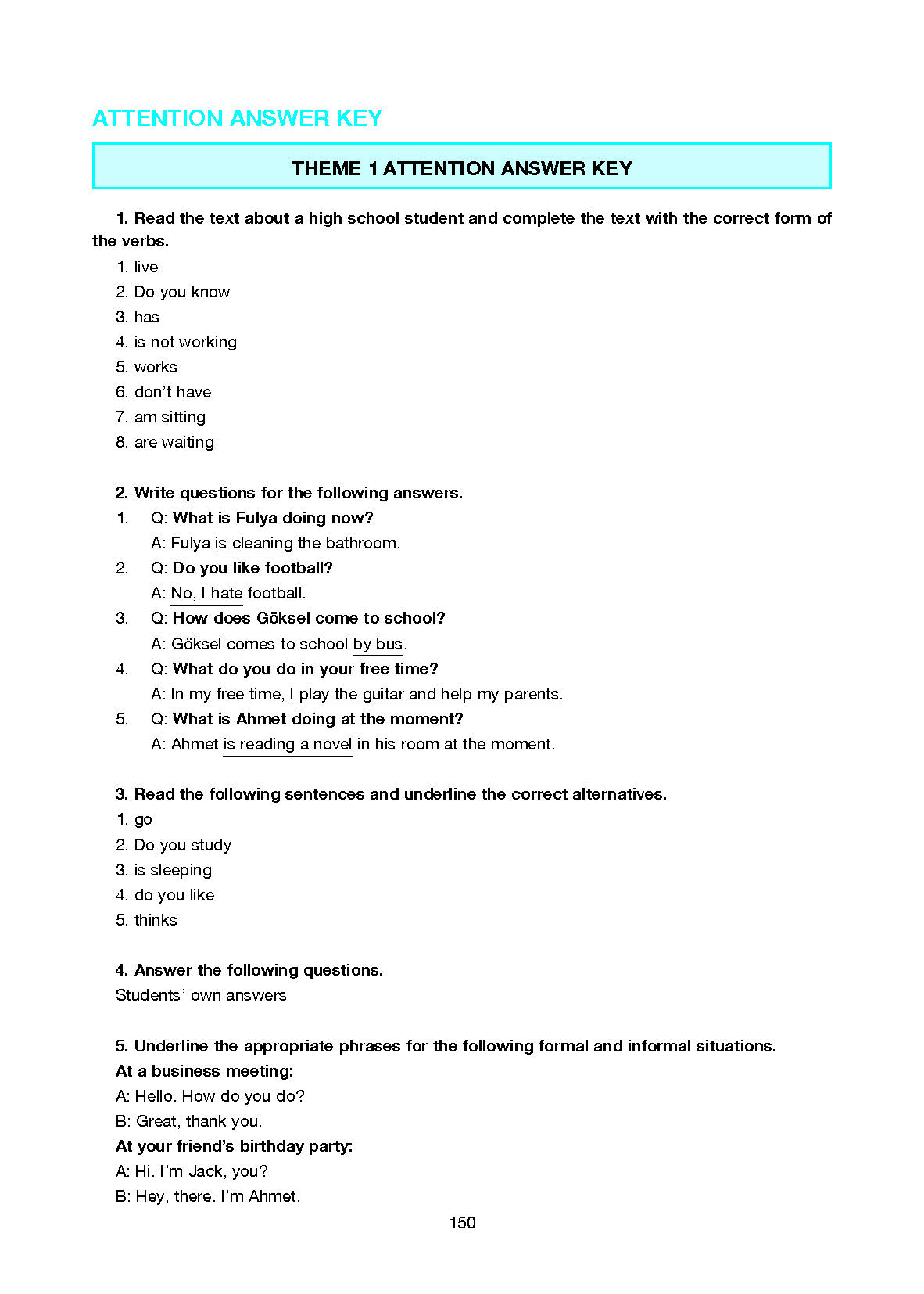 10. Sınıf Cem Yayınları İngilizce Ders Kitabı Sayfa 150 Cevapları
