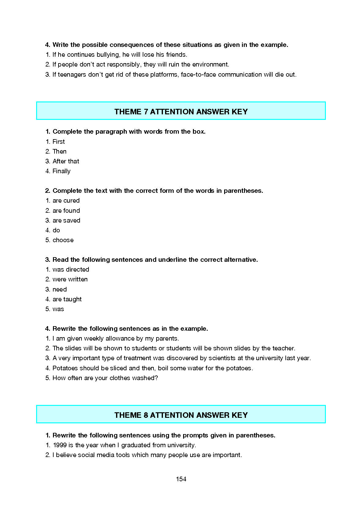 10. Sınıf Cem Yayınları İngilizce Ders Kitabı Sayfa 154 Cevapları