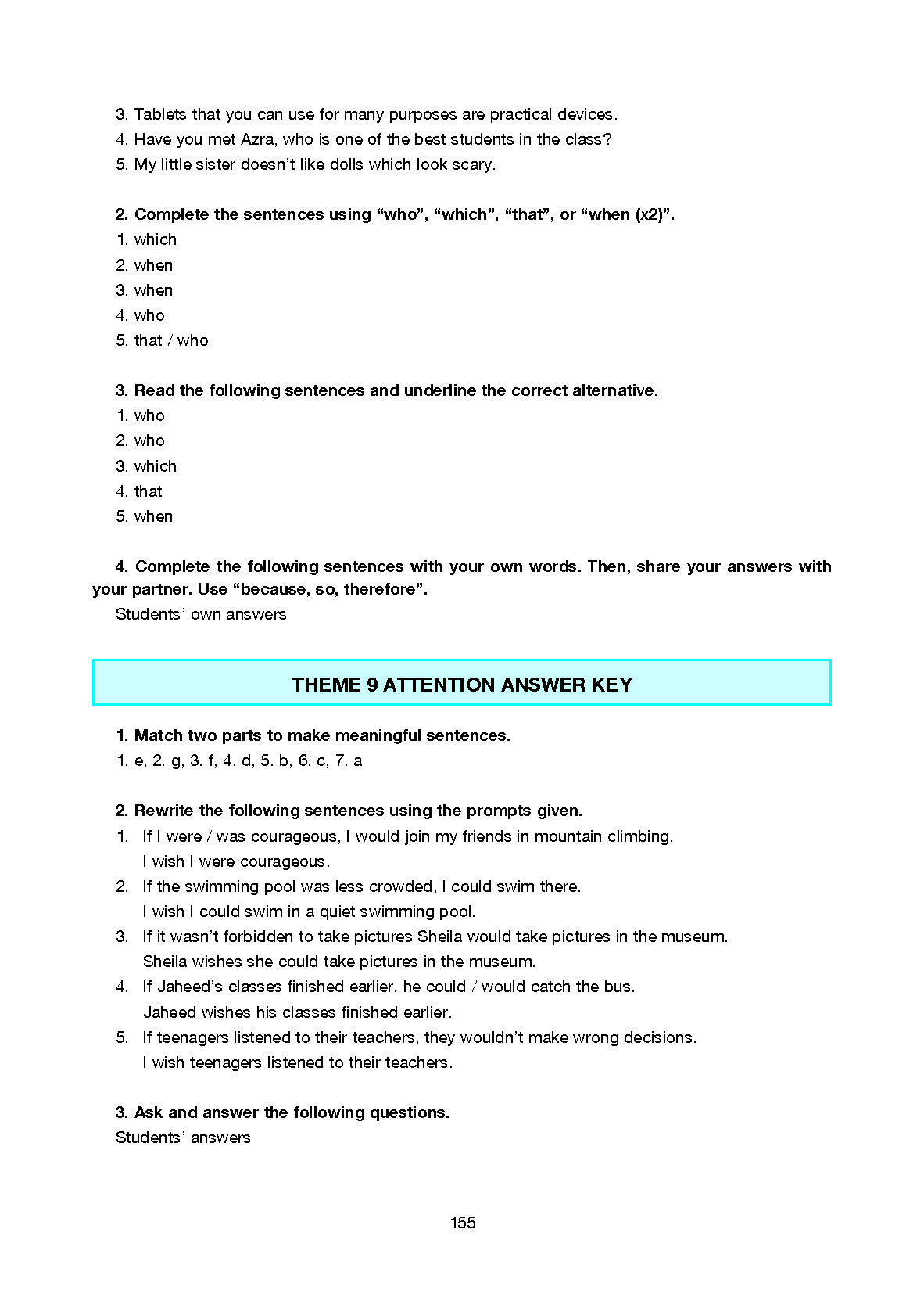 10. Sınıf Cem Yayınları İngilizce Ders Kitabı Sayfa 155 Cevapları