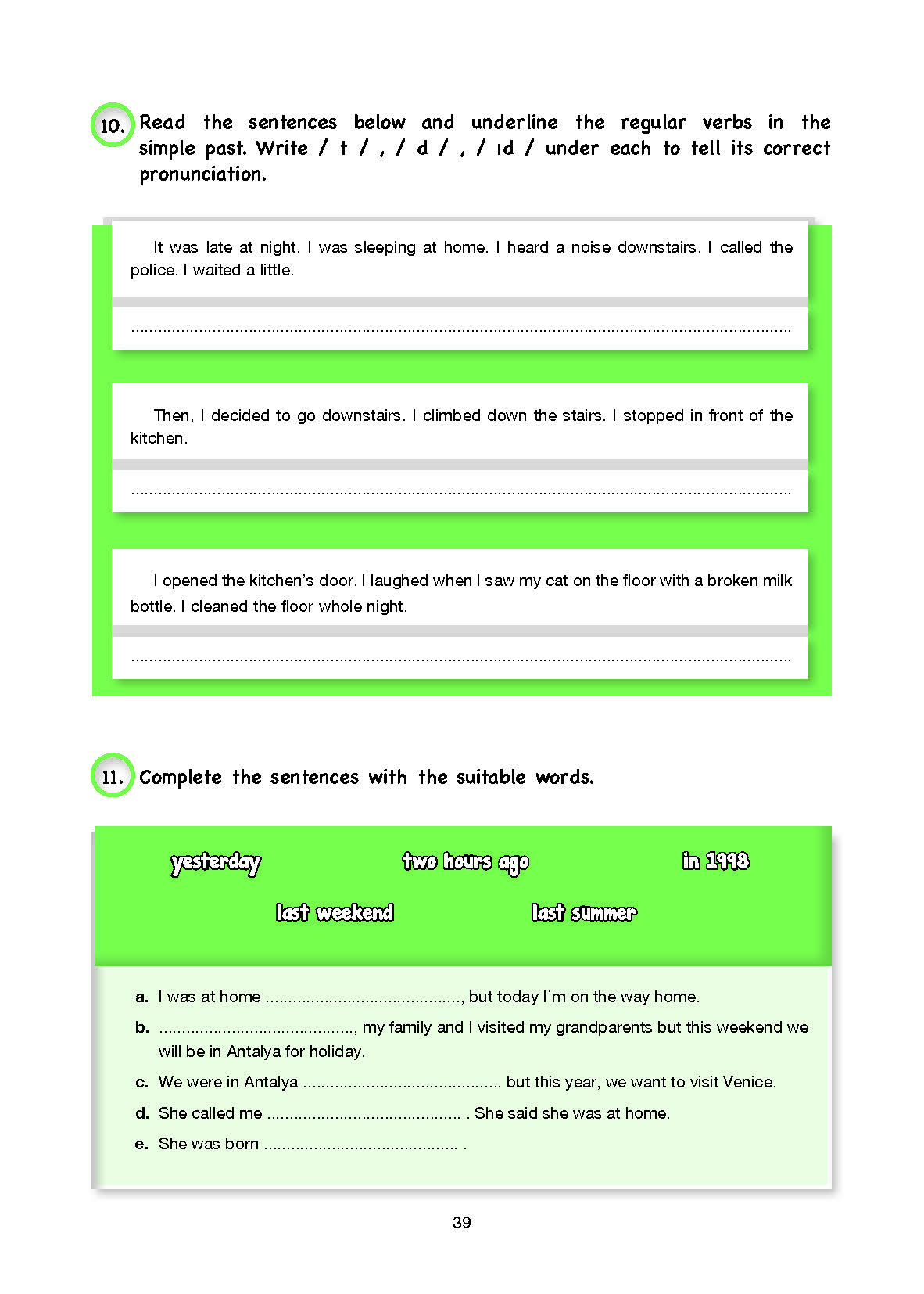 10. Sınıf Cem Yayınları İngilizce Ders Kitabı Sayfa 39 Cevapları