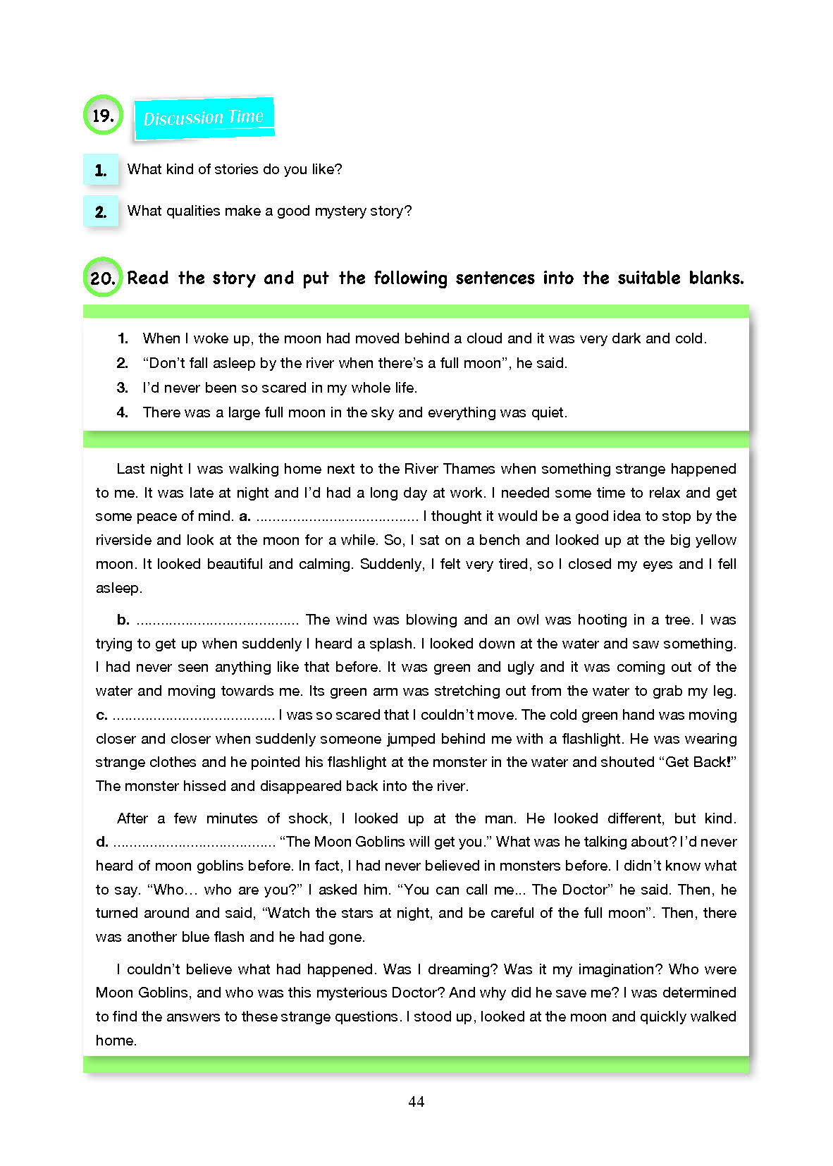 10. Sınıf Cem Yayınları İngilizce Ders Kitabı Sayfa 44 Cevapları