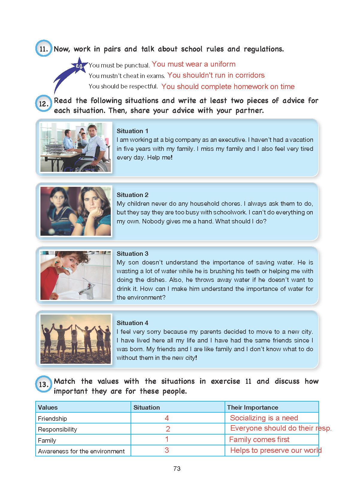 10. Sınıf Cem Yayınları İngilizce Ders Kitabı Sayfa 73 Cevapları