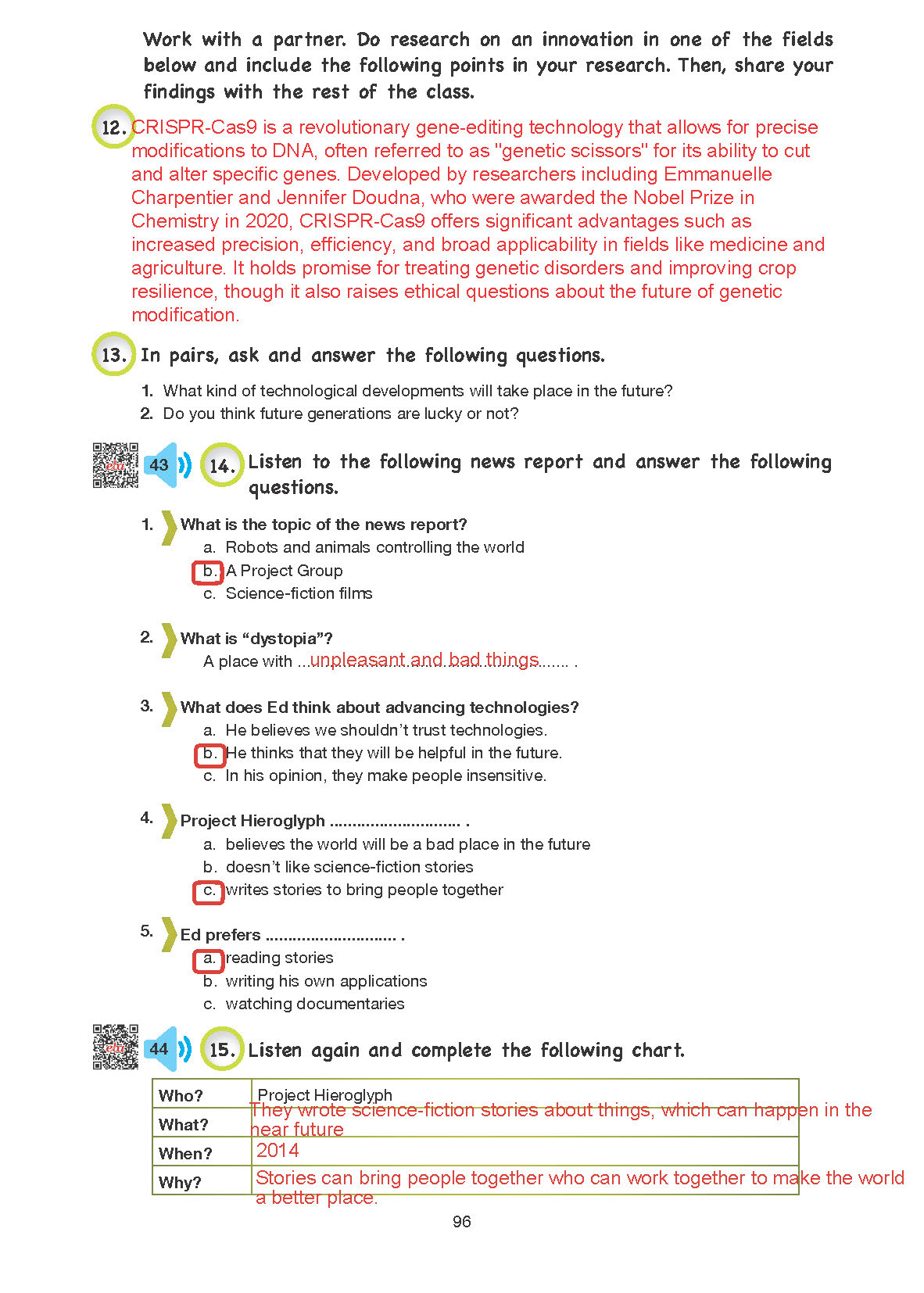 10. Sınıf Cem Yayınları İngilizce Ders Kitabı Sayfa 96 Cevapları