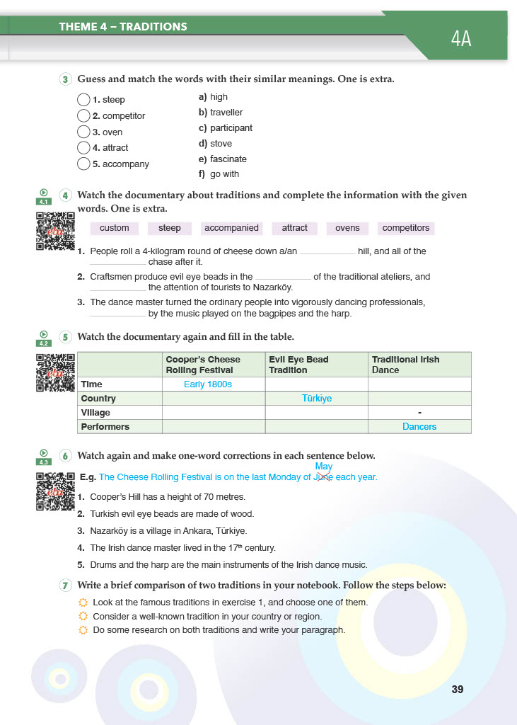 10. Sınıf Meb Yayınları Spice Up İngilizce Ders Kitabı Sayfa 39 Cevapları