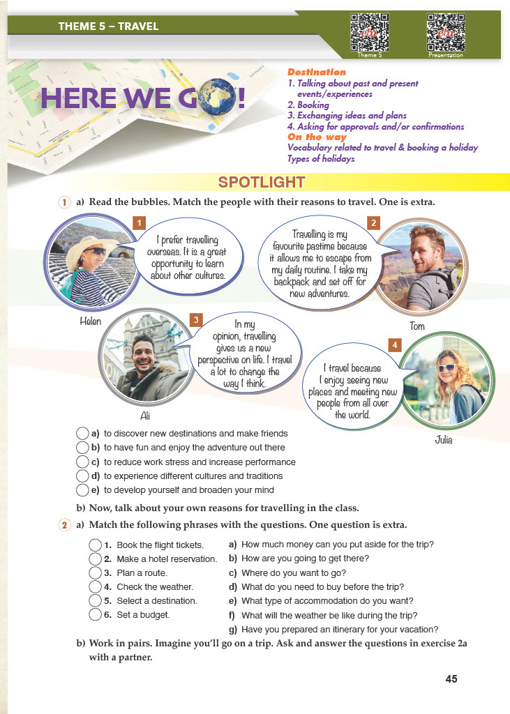 10. Sınıf Meb Yayınları Spice Up İngilizce Ders Kitabı Sayfa 45 Cevapları