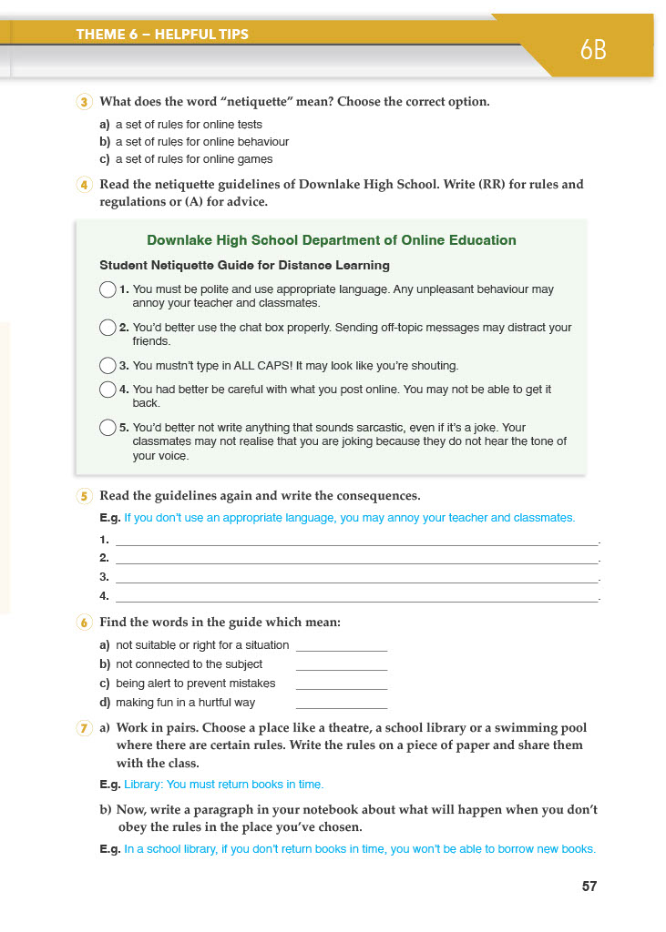 10. Sınıf Meb Yayınları Spice Up İngilizce Ders Kitabı Sayfa 57 Cevapları