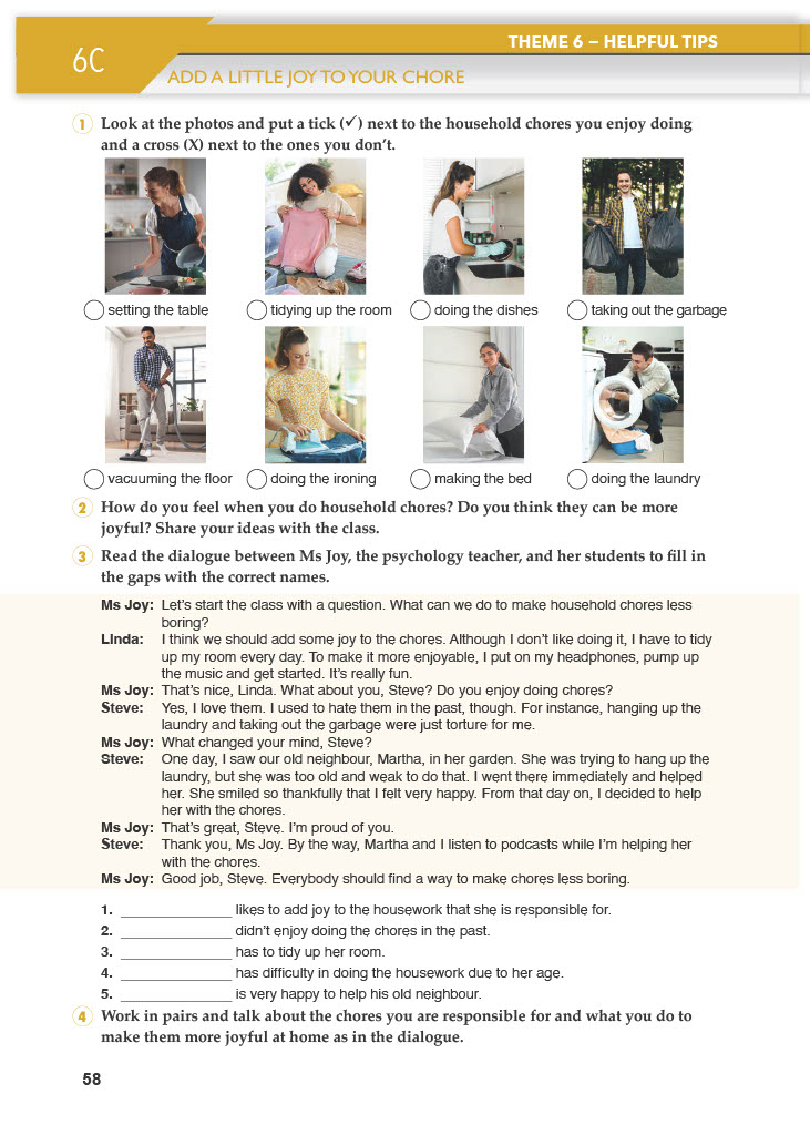 10. Sınıf Meb Yayınları Spice Up İngilizce Ders Kitabı Sayfa 58 Cevapları