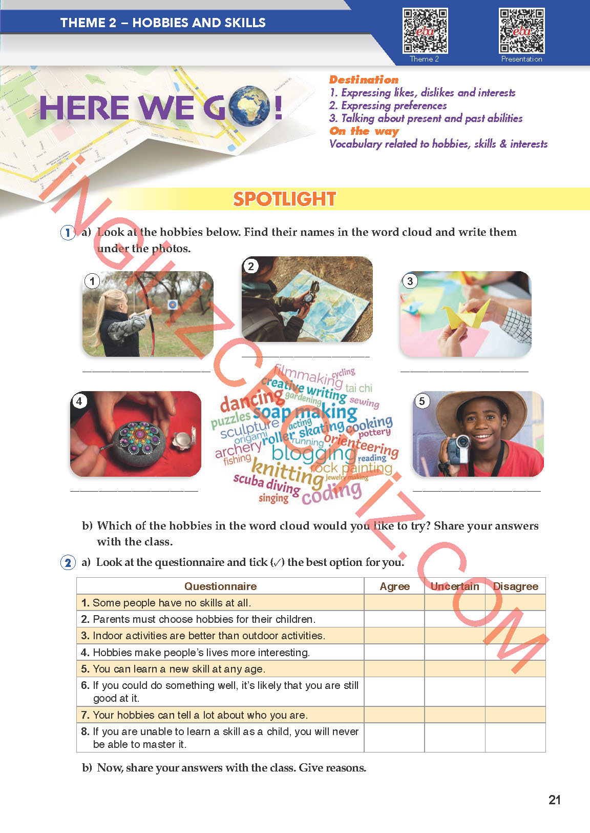 11. Sınıf Meb Yayınları Spice Up İngilizce Ders Kitabı Sayfa 21 Cevapları