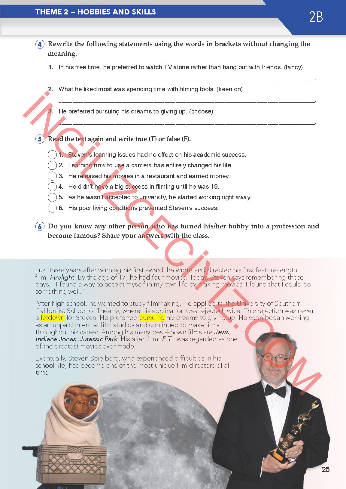 11. Sınıf Meb Yayınları Spice Up İngilizce Ders Kitabı Sayfa 25 Cevapları