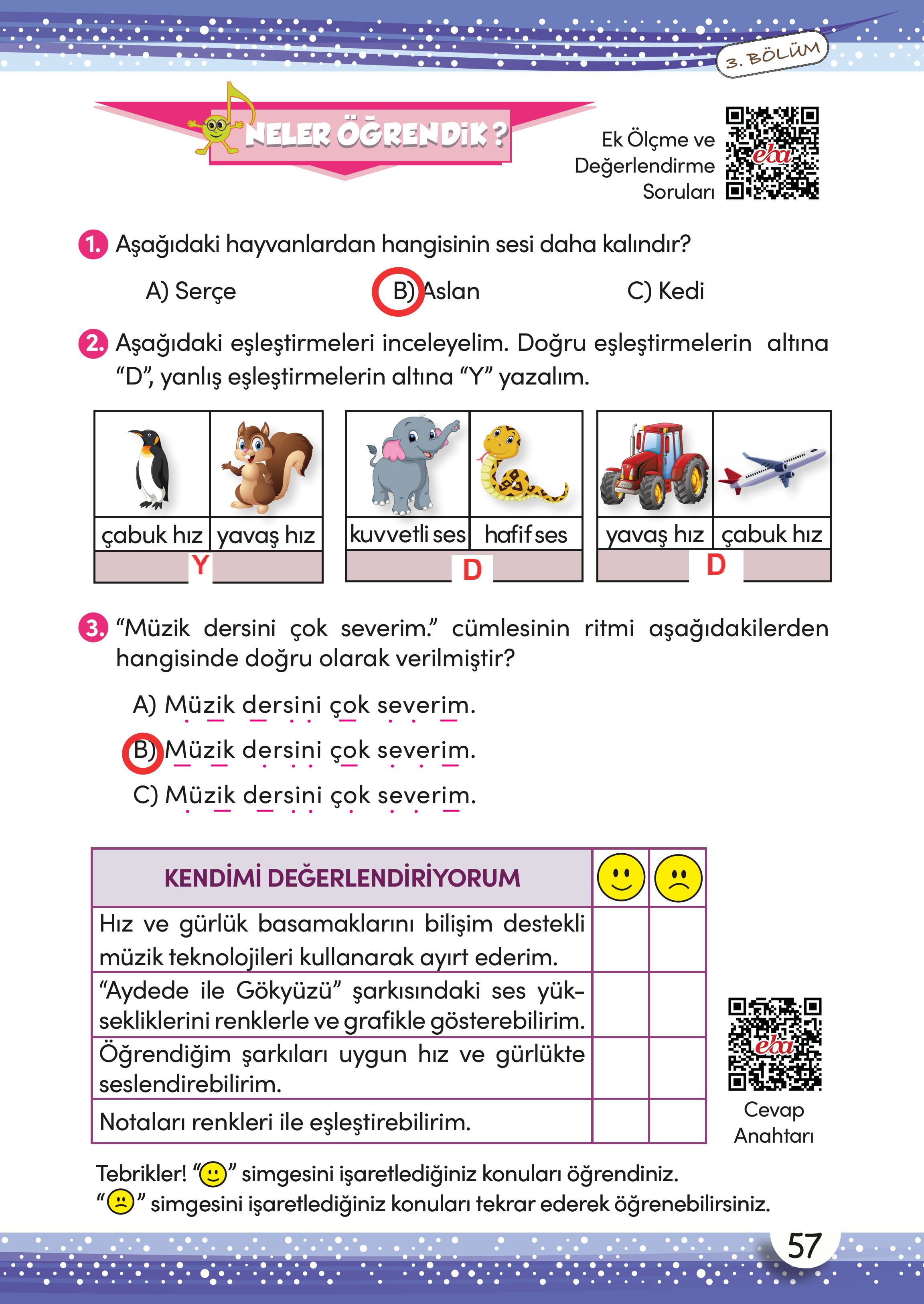 3. Sınıf Meb Yayınları Müzik Ders Kitabı Sayfa 58 Cevapları 3. Sınıf Meb Yayınları Müzik Ders Kitabı Sayfa 58 Cevapları