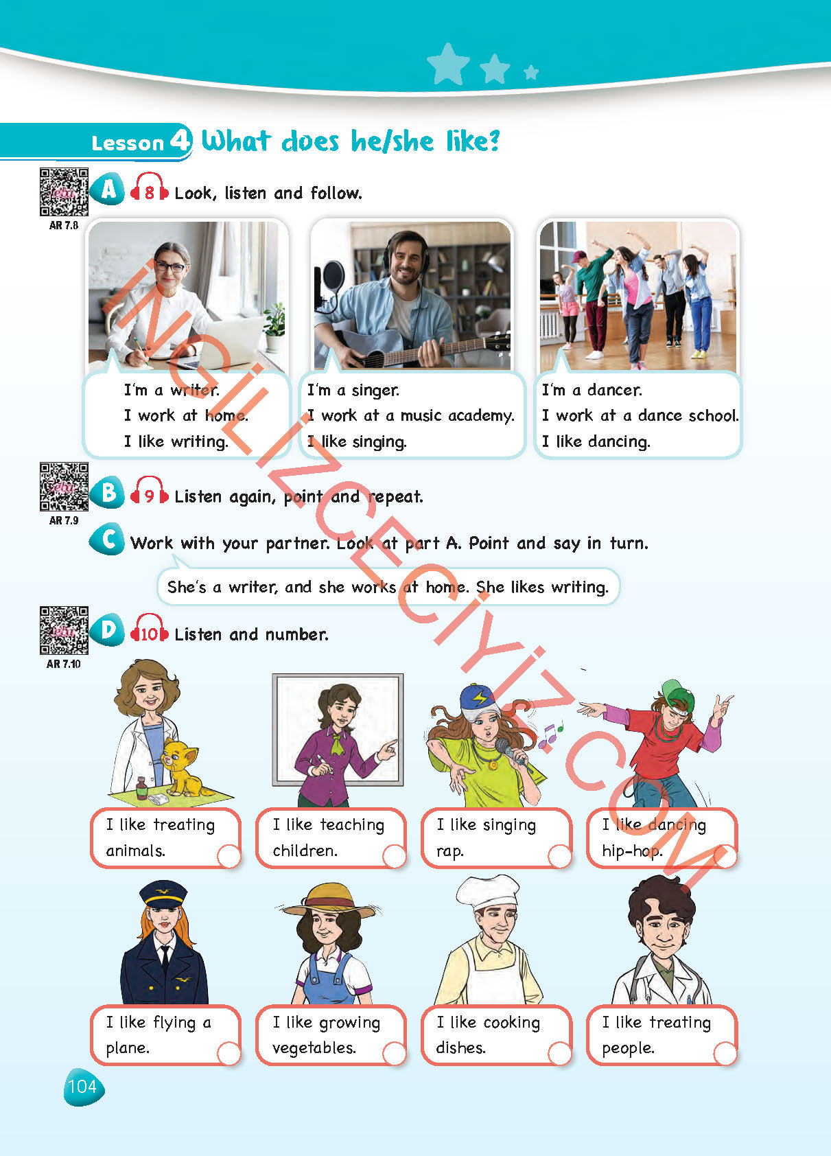 4. Sınıf Sdr Dikey Yayınları İngilizce Ders Kitabı Sayfa 104 Cevapları