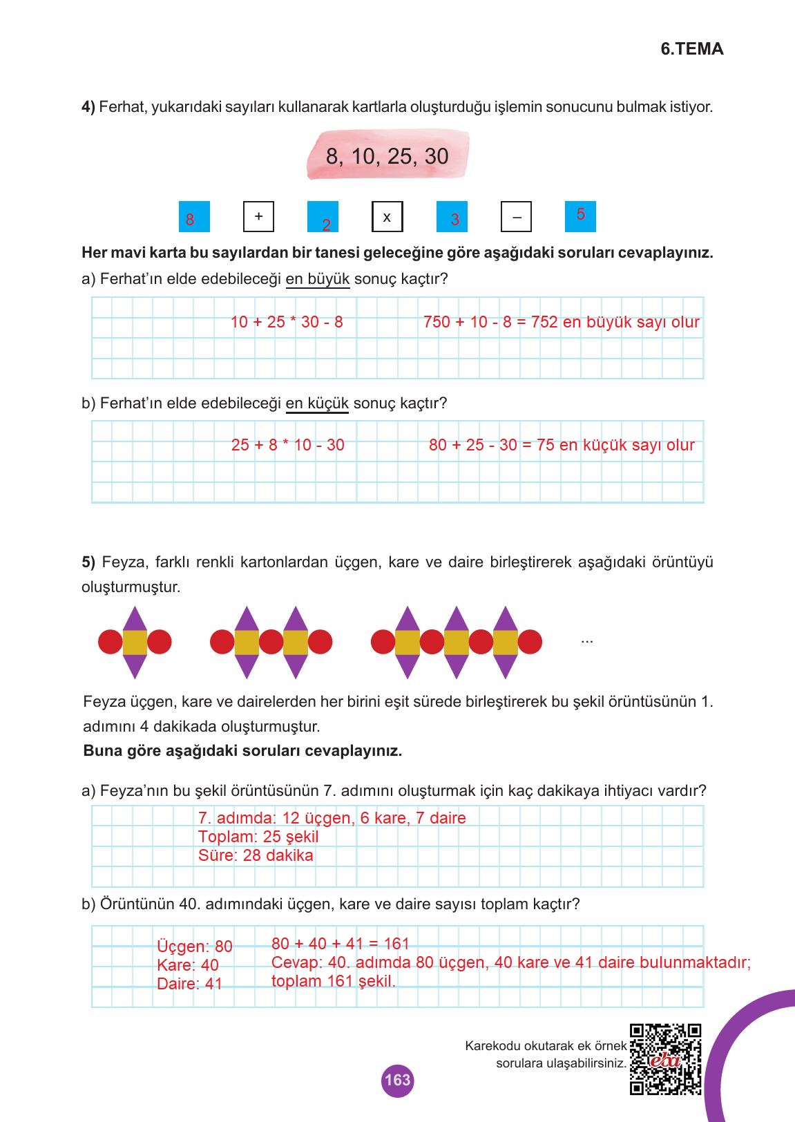 5. Sınıf Meb Yayınları 2. Kitap Matematik Ders Kitabı Sayfa 163 Cevapları 5. Sınıf Meb Yayınları 2. Kitap Matematik Ders Kitabı Sayfa 163 Cevapları