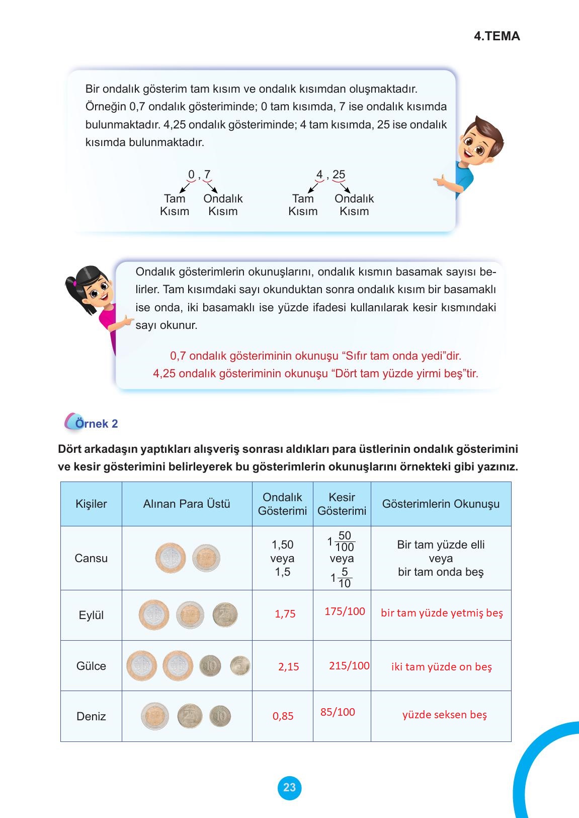5. Sınıf Meb Yayınları 2. Kitap Matematik Ders Kitabı Sayfa 23 Cevapları