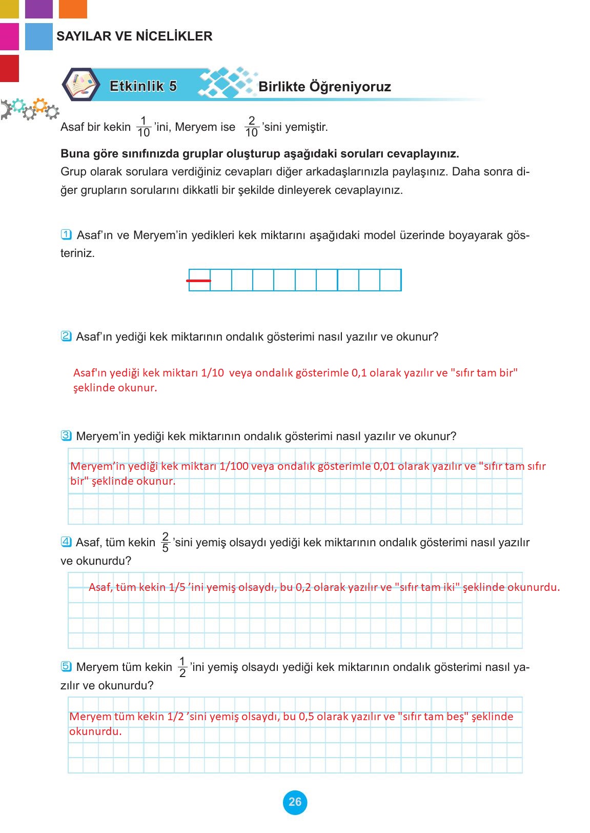 5. Sınıf Meb Yayınları 2. Kitap Matematik Ders Kitabı Sayfa 26 Cevapları