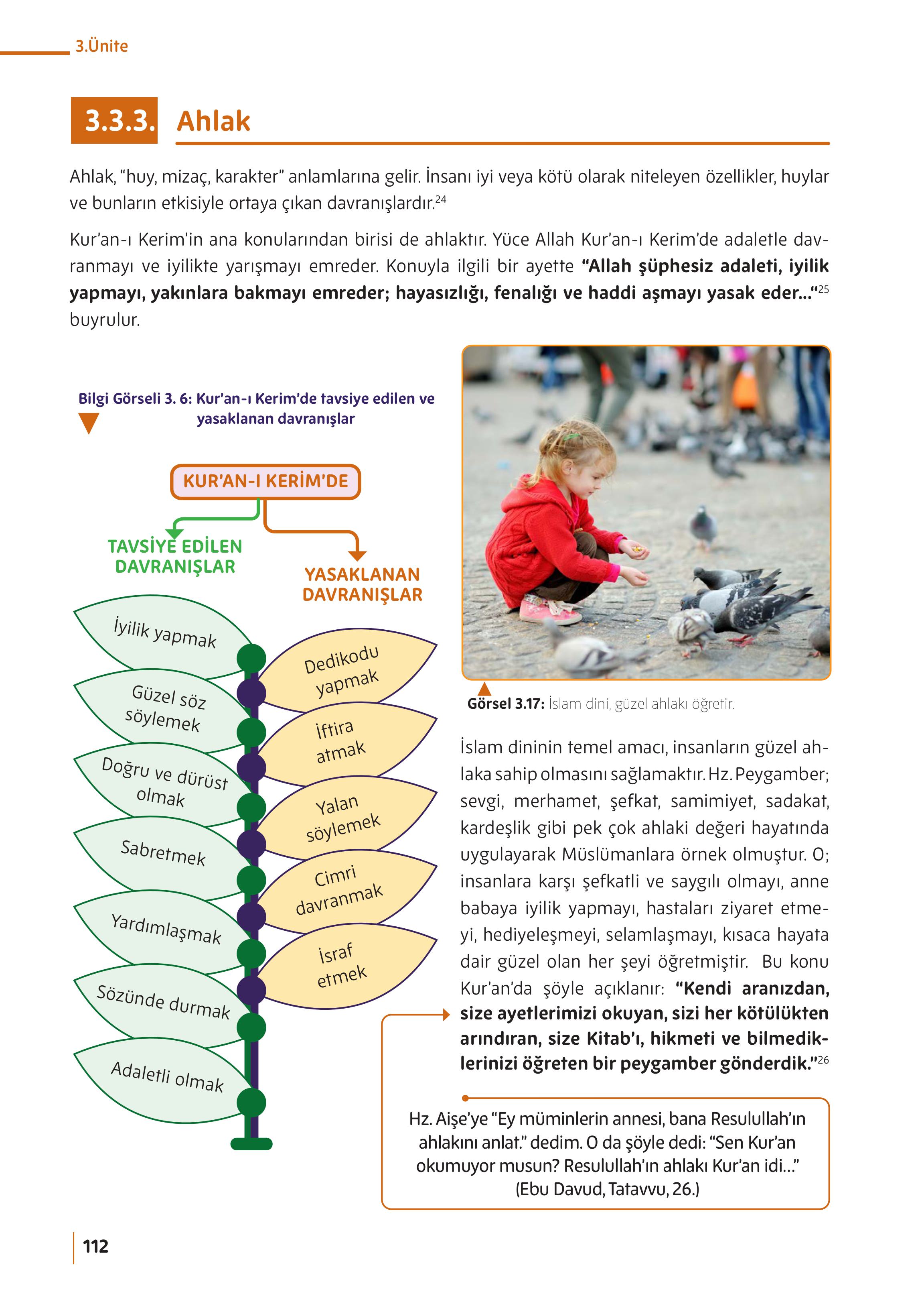 5. Sınıf Meb Yayınları Din Kültürü Ve Ahlak Bilgisi Ders Kitabı Sayfa 112 Cevapları