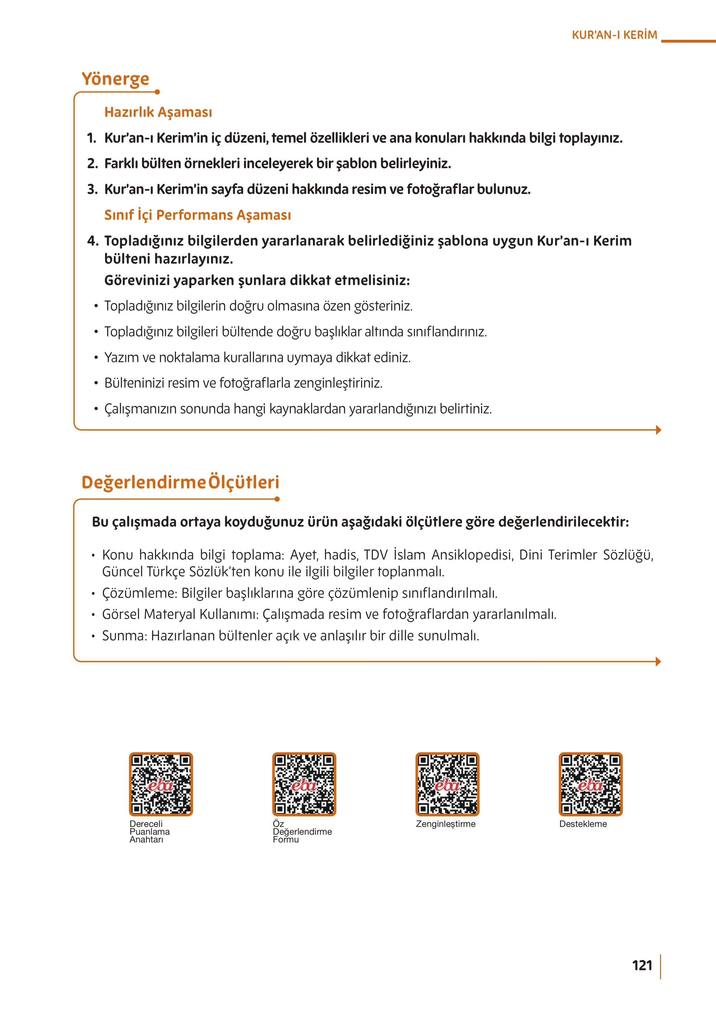 5. Sınıf Meb Yayınları Din Kültürü Ve Ahlak Bilgisi Ders Kitabı Sayfa 121 Cevapları