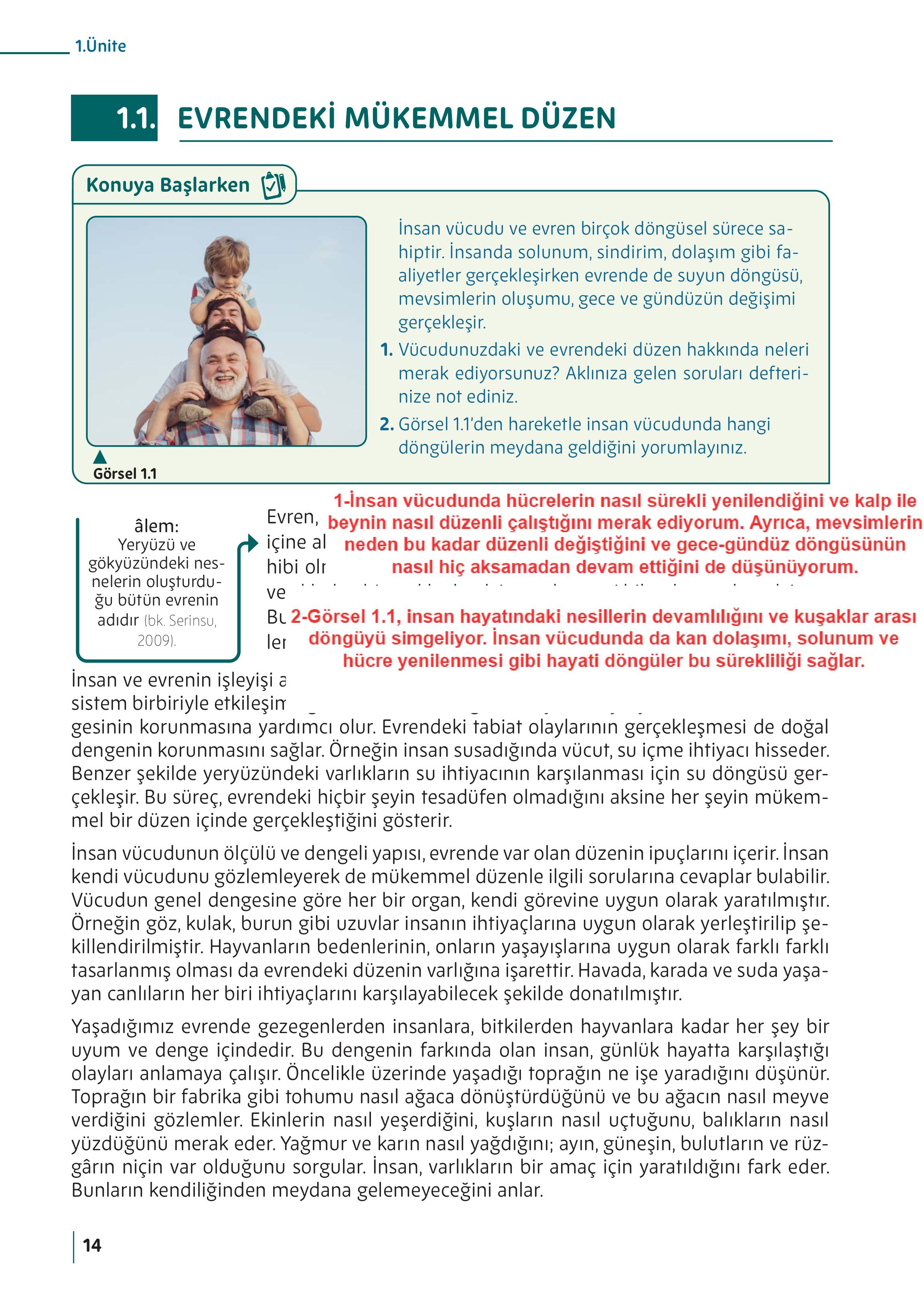 5. Sınıf Meb Yayınları Din Kültürü Ve Ahlak Bilgisi Ders Kitabı Sayfa 14 Cevapları
