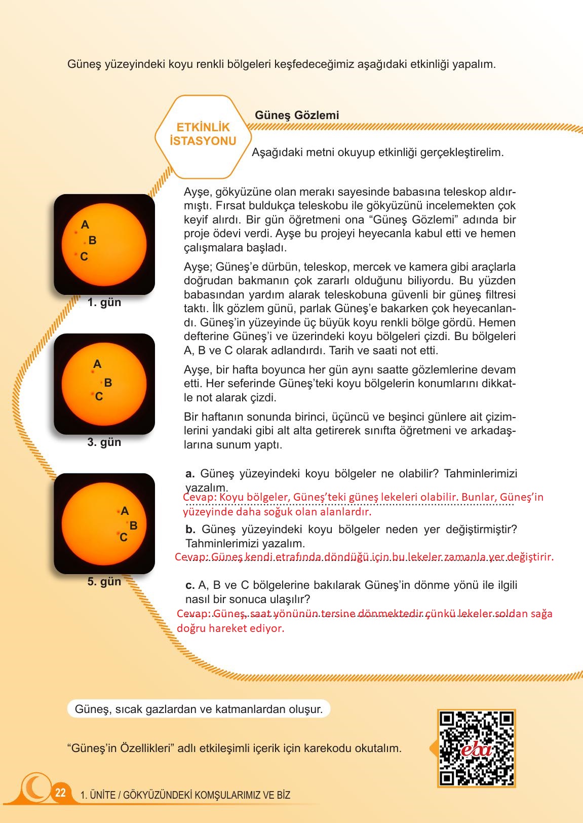 5. Sınıf Meb Yayınları Fen Bilimleri Ders Kitabı Sayfa 22 Cevapları