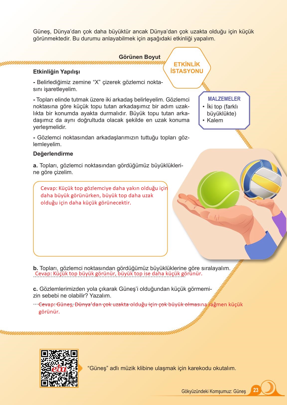 5. Sınıf Meb Yayınları Fen Bilimleri Ders Kitabı Sayfa 23 Cevapları