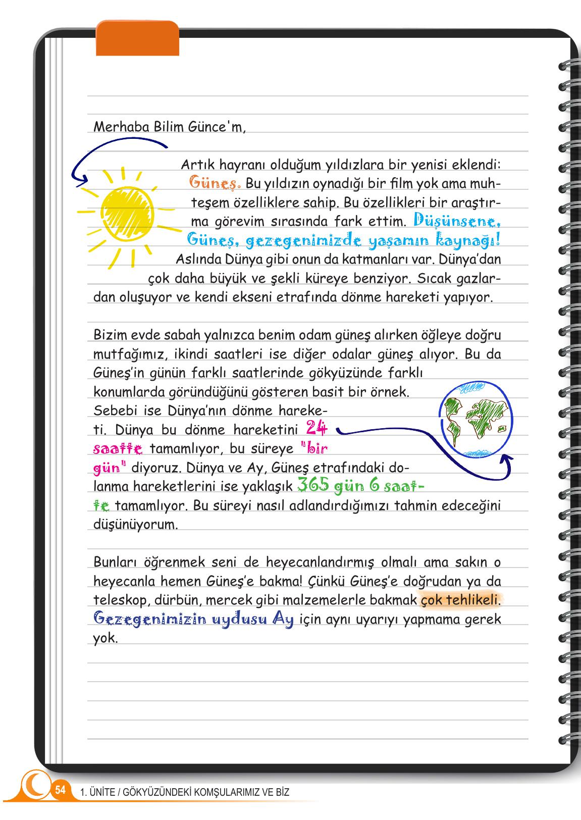 5. Sınıf Meb Yayınları Fen Bilimleri Ders Kitabı Sayfa 54 Cevapları