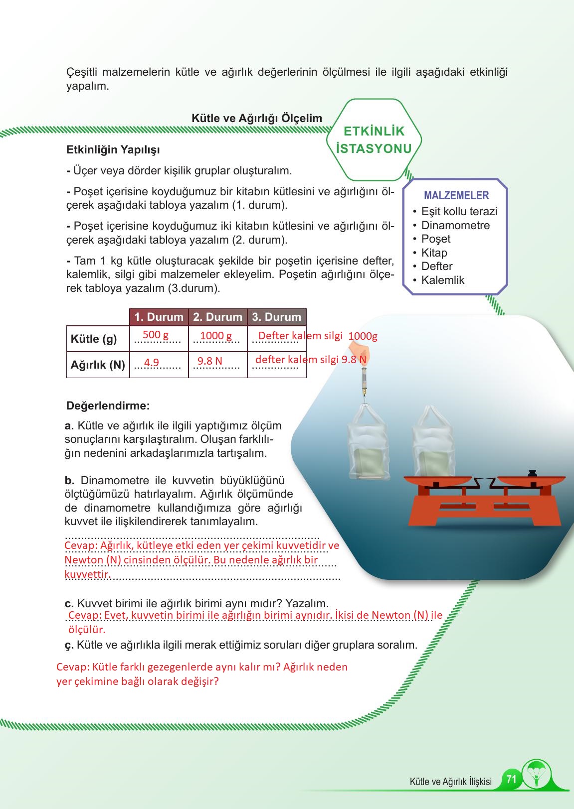 5. Sınıf Meb Yayınları Fen Bilimleri Ders Kitabı Sayfa 71 Cevapları 5. Sınıf Meb Yayınları Fen Bilimleri Ders Kitabı Sayfa 71 Cevapları