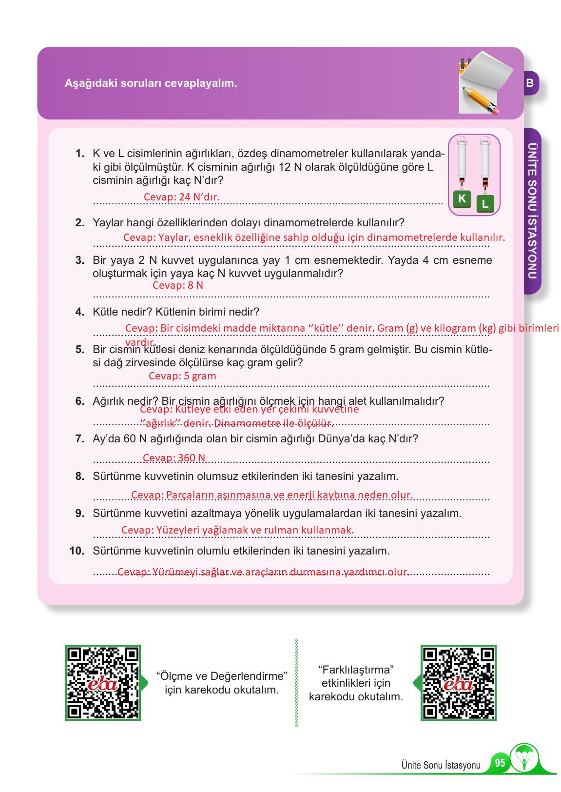 5. Sınıf Meb Yayınları Fen Bilimleri Ders Kitabı Sayfa 95 Cevapları 5. Sınıf Meb Yayınları Fen Bilimleri Ders Kitabı Sayfa 95 Cevapları
