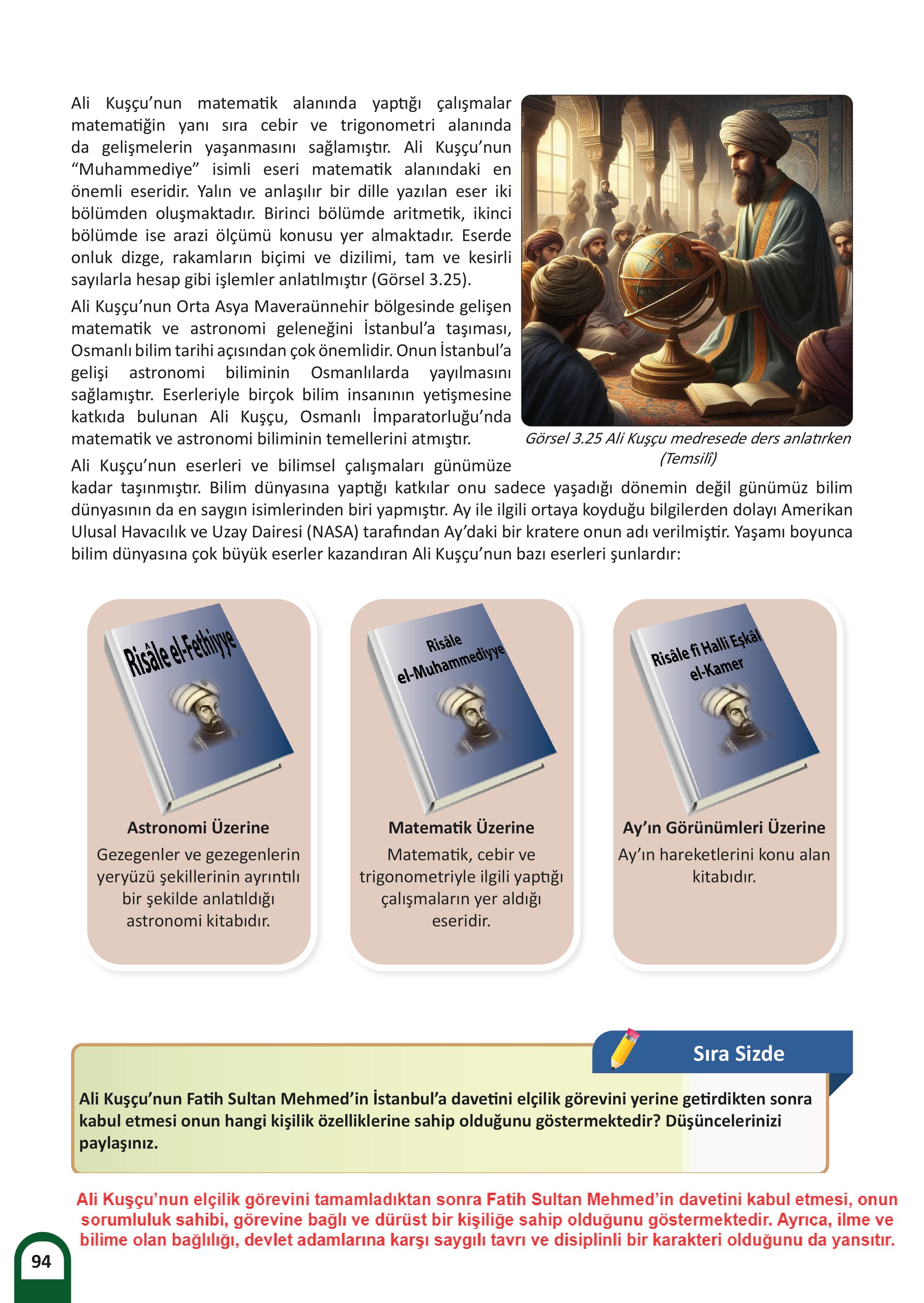 5. Sınıf Meb Yayınları Kültür Ve Medeniyetimize Yön Verenler Ders Kitabı Sayfa 95 Cevapları