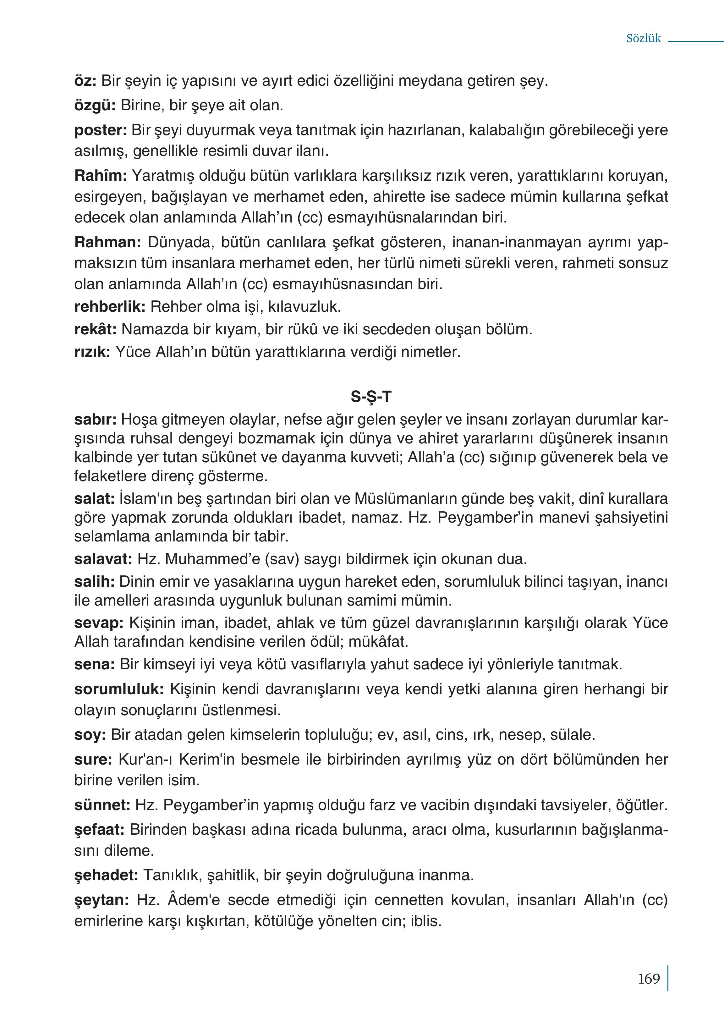 5. Sınıf Meb Yayınları Kur'an- Kerim Ders Kitabı Sayfa 169 Cevapları 5. Sınıf Meb Yayınları Kur'an- Kerim Ders Kitabı Sayfa 169 Cevapları