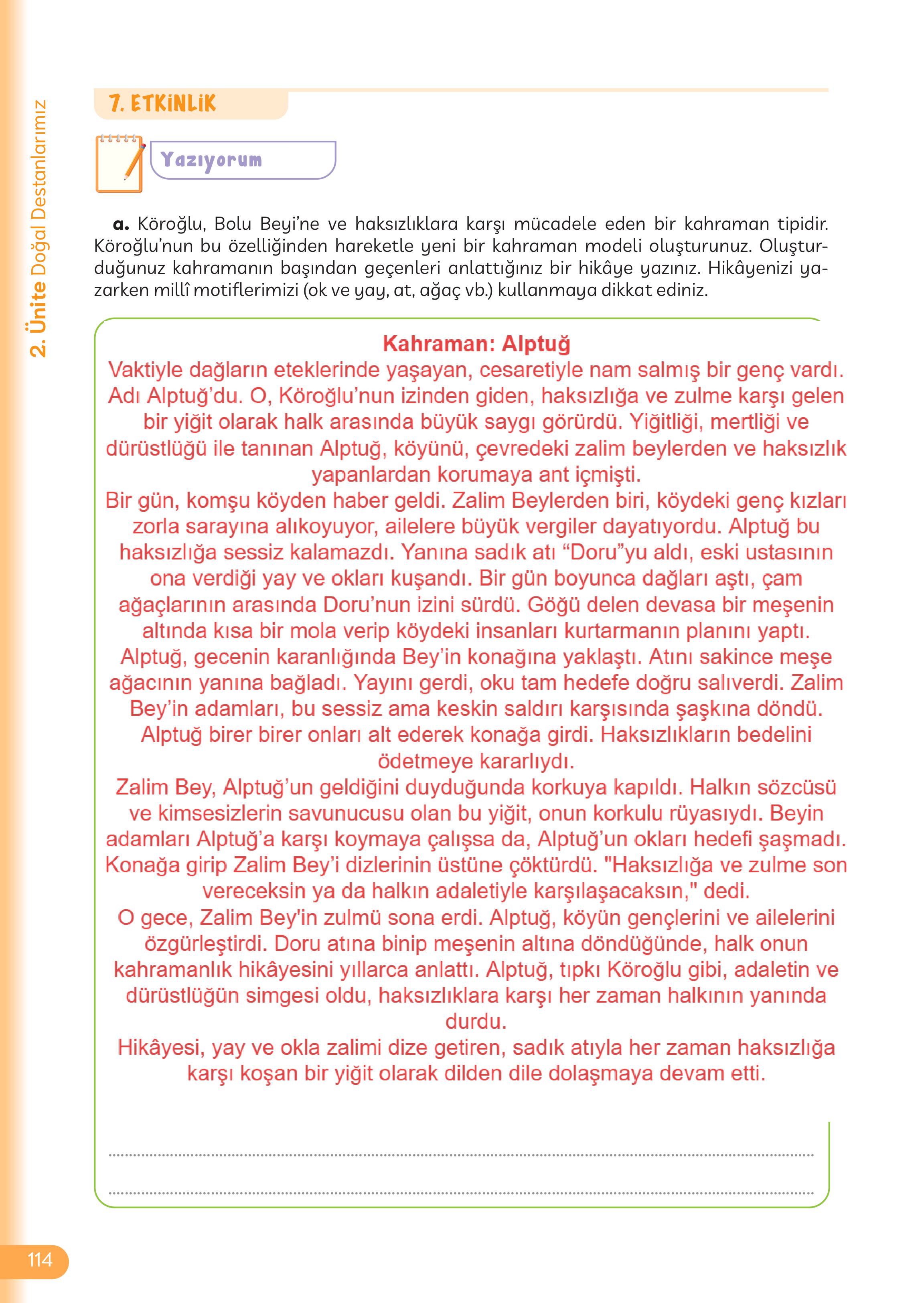 5. Sınıf Meb Yayınları Masal Ve Destanlarımız Ders Kitabı Sayfa 115 Cevapları