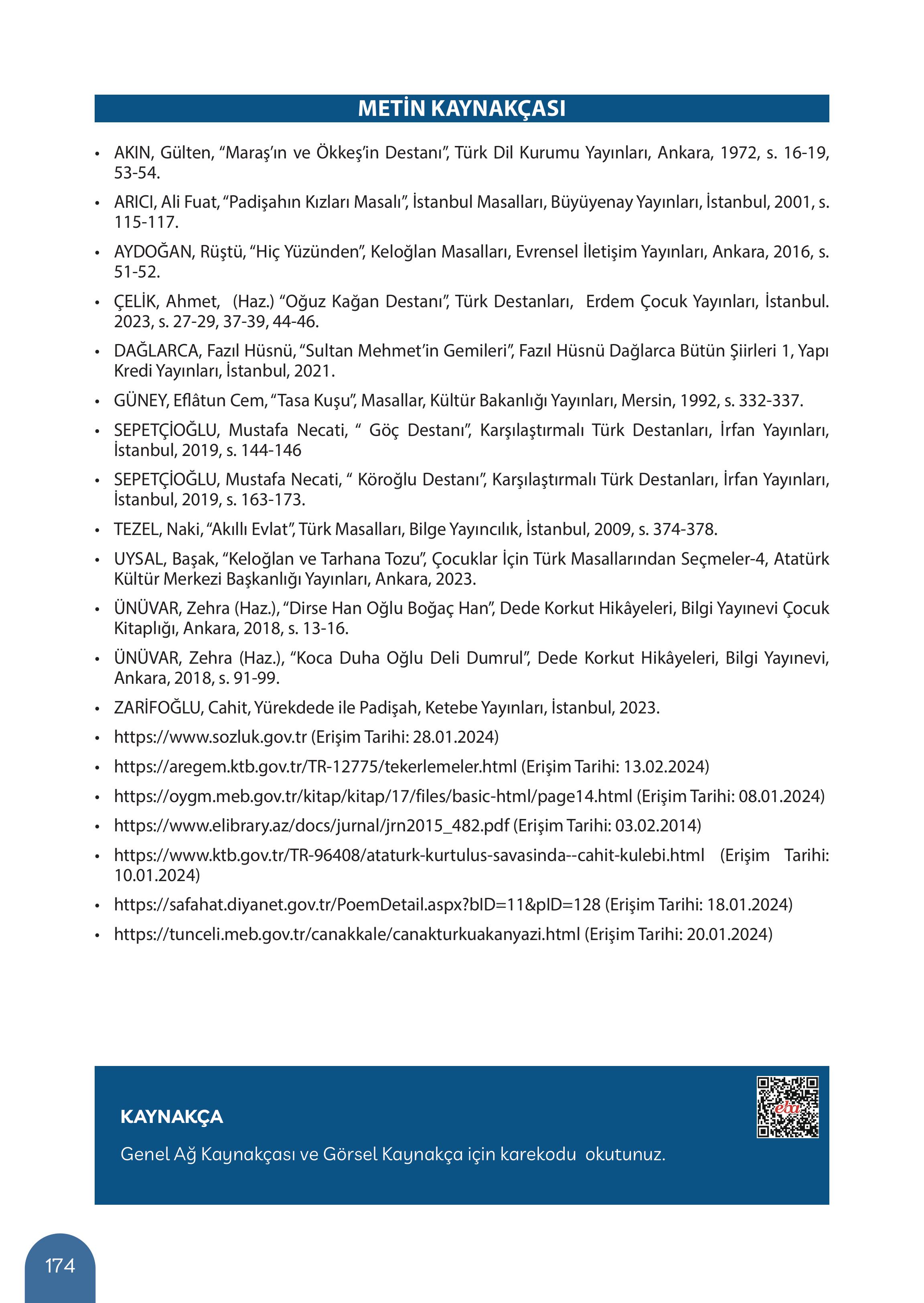 5. Sınıf Meb Yayınları Masal Ve Destanlarımız Ders Kitabı Sayfa 175 Cevapları