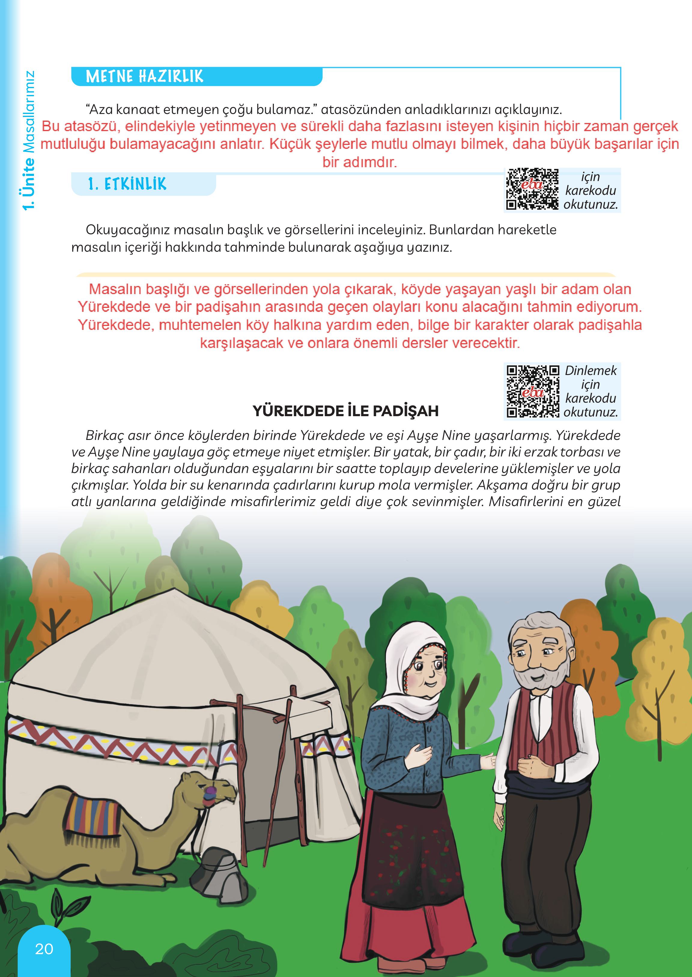 5. Sınıf Meb Yayınları Masal Ve Destanlarımız Ders Kitabı Sayfa 21 Cevapları
