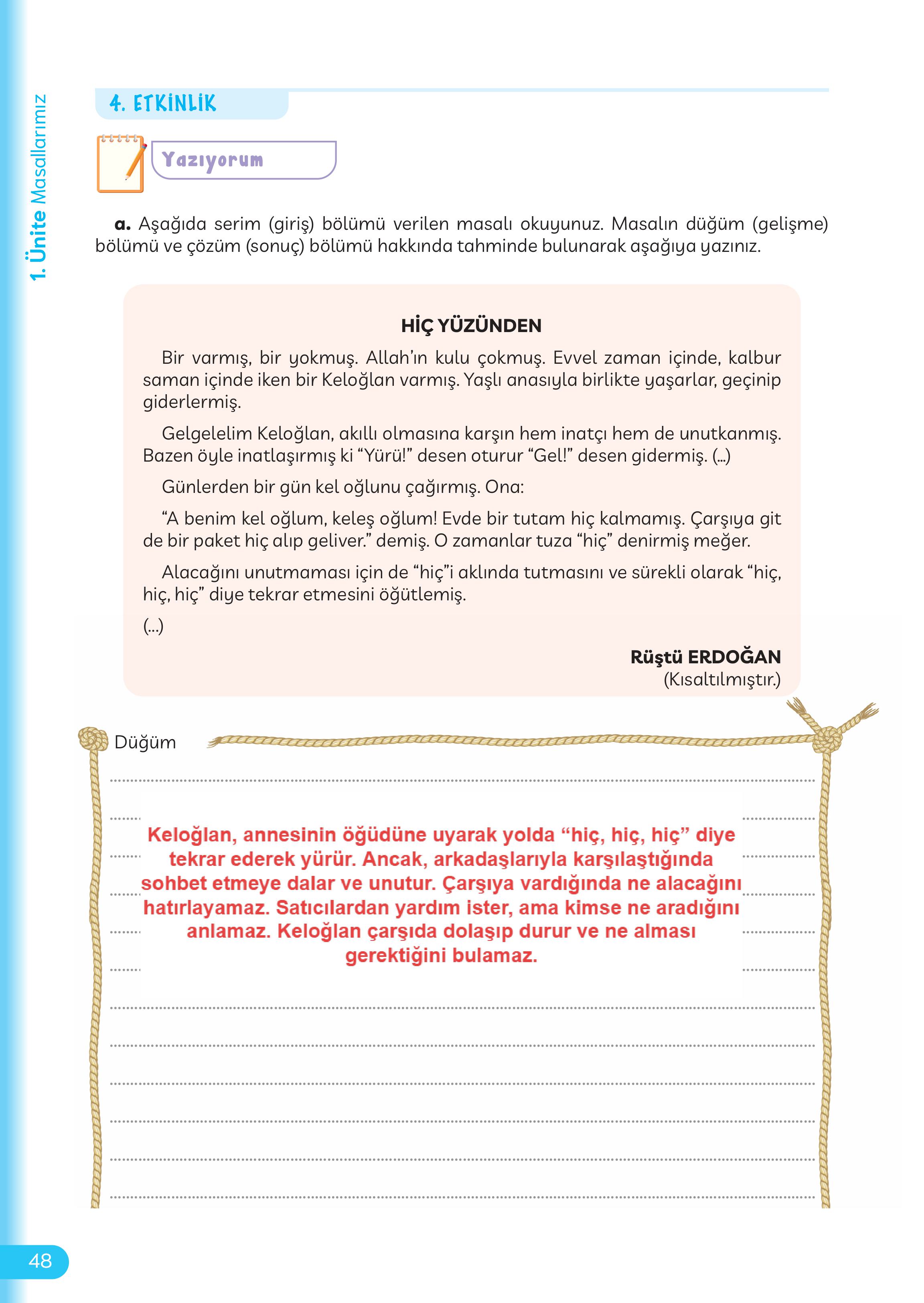 5. Sınıf Meb Yayınları Masal Ve Destanlarımız Ders Kitabı Sayfa 49 Cevapları