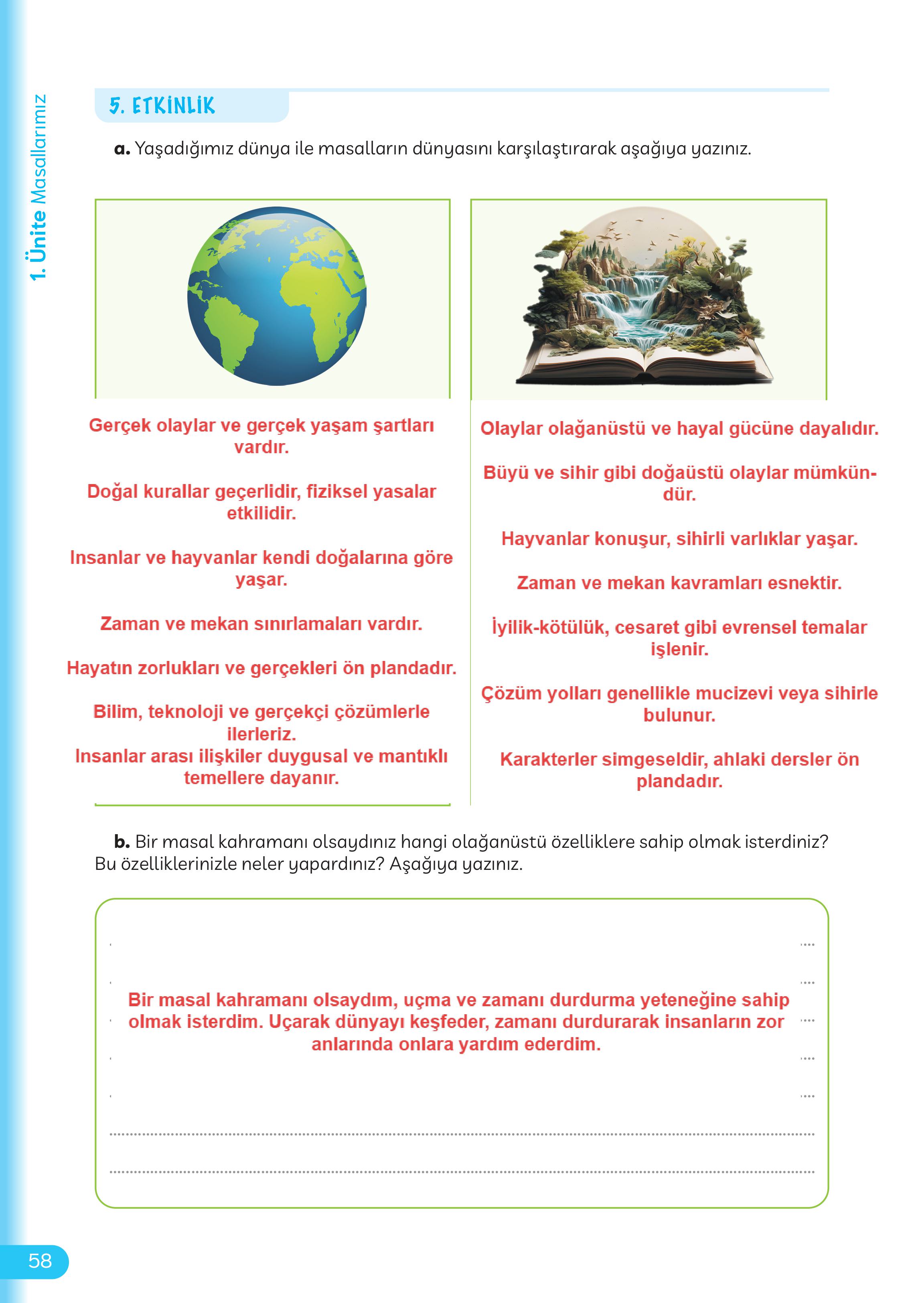 5. Sınıf Meb Yayınları Masal Ve Destanlarımız Ders Kitabı Sayfa 59 Cevapları