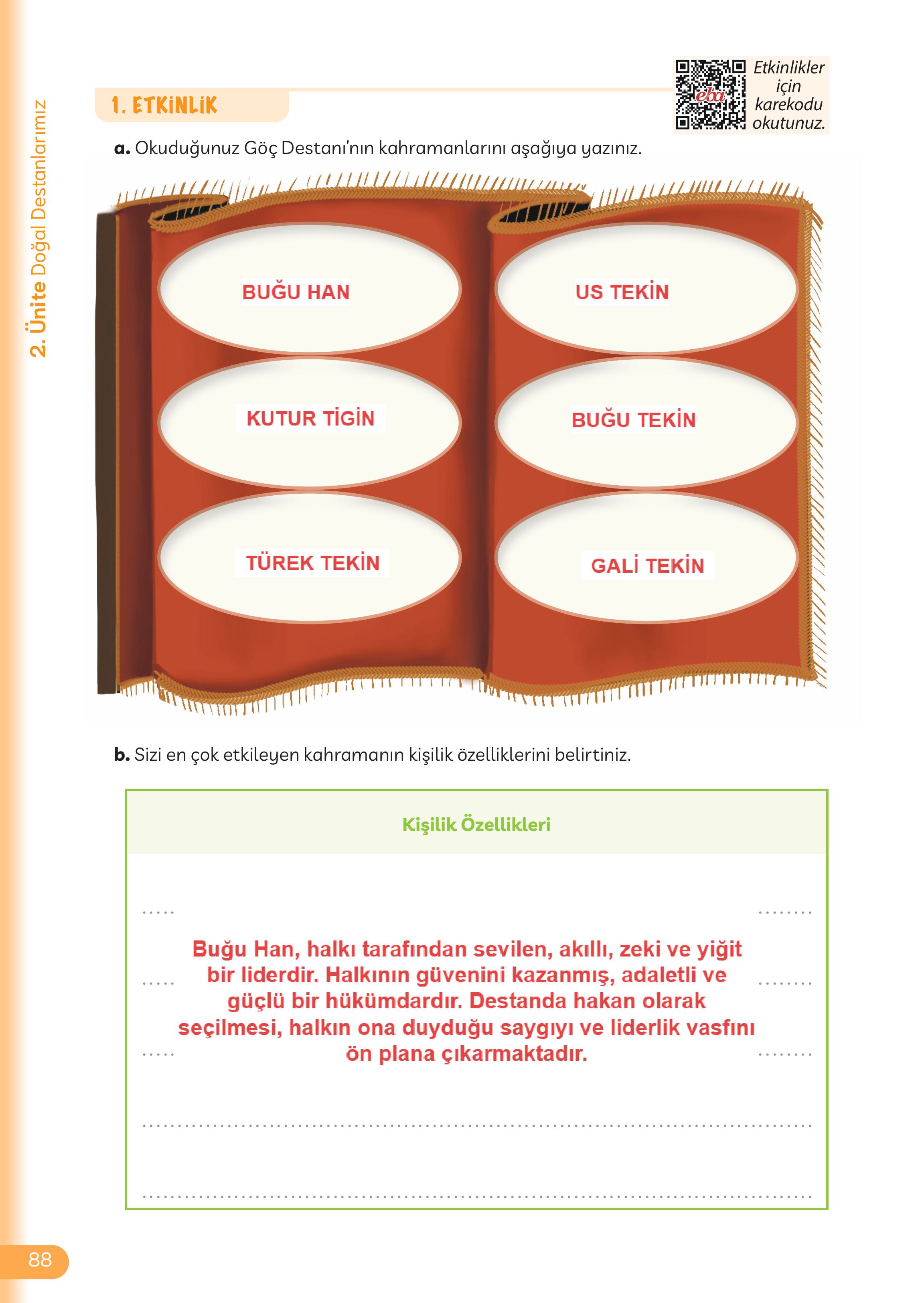 5. Sınıf Meb Yayınları Masal Ve Destanlarımız Ders Kitabı Sayfa 89 Cevapları