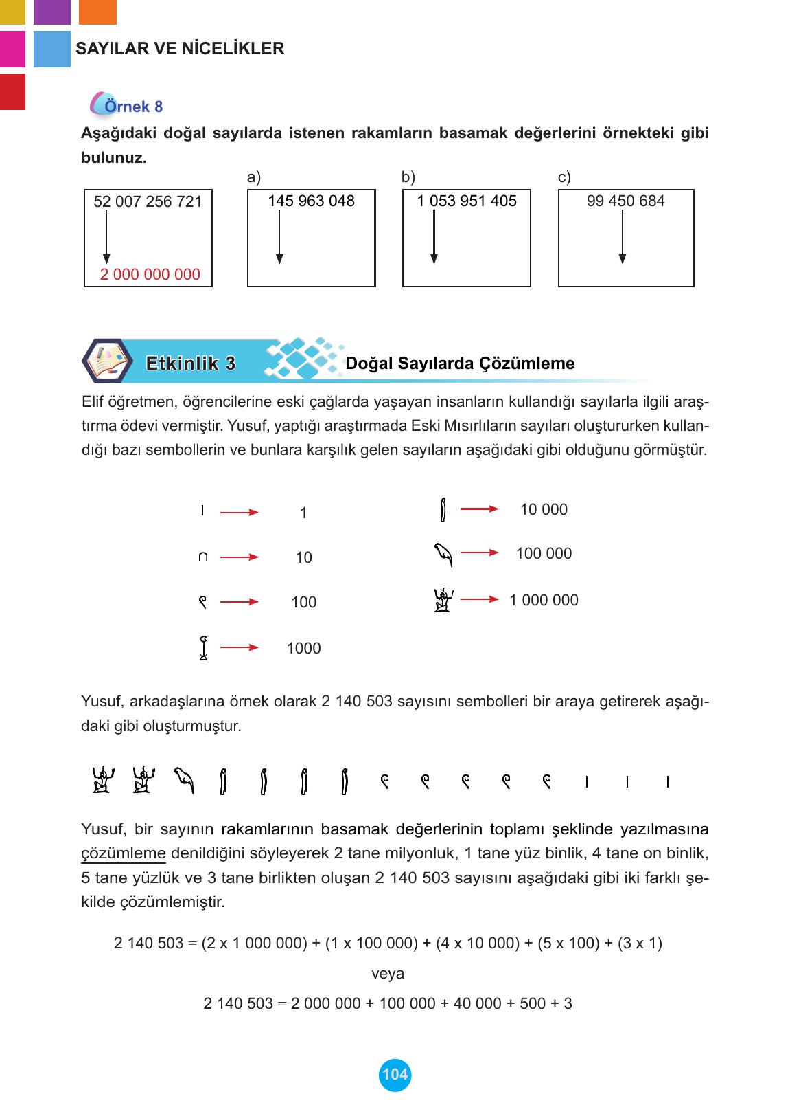 5. Sınıf Meb Yayınları Matematik Ders Kitabı Sayfa 104 Cevapları