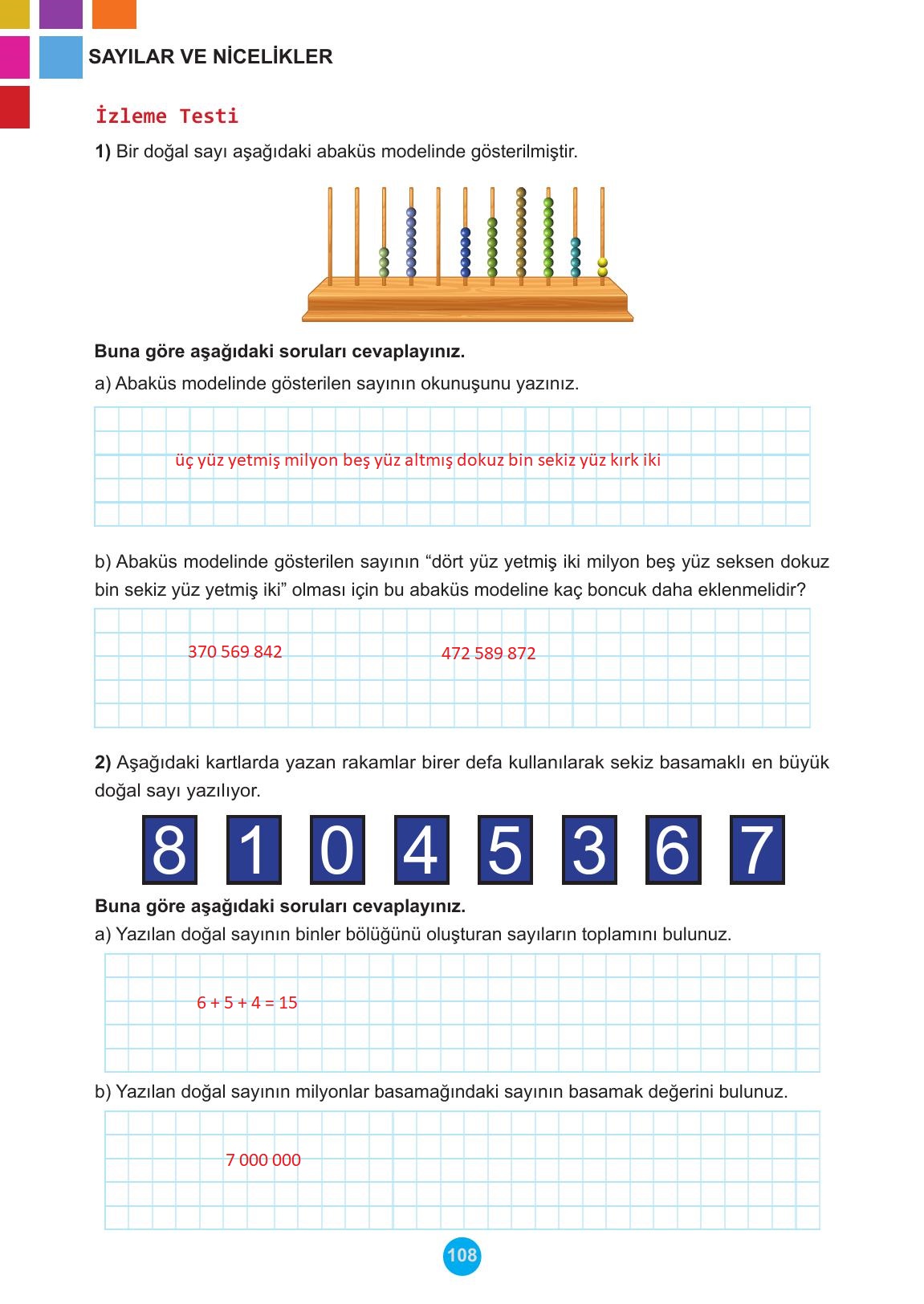 5. Sınıf Meb Yayınları Matematik Ders Kitabı Sayfa 108 Cevapları 5. Sınıf Meb Yayınları Matematik Ders Kitabı Sayfa 108 Cevapları