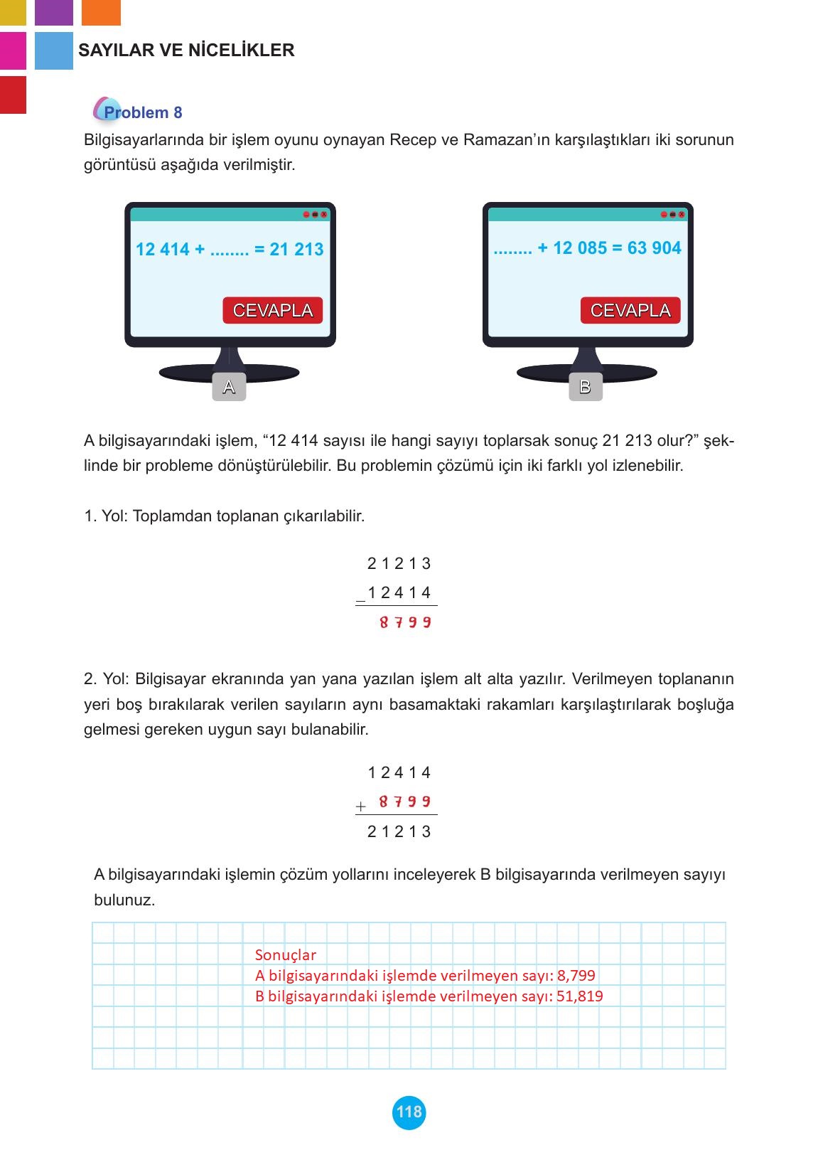 5. Sınıf Meb Yayınları Matematik Ders Kitabı Sayfa 118 Cevapları