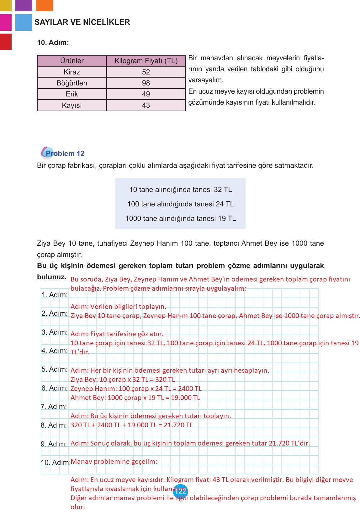 5. Sınıf Meb Yayınları Matematik Ders Kitabı Sayfa 122 Cevapları