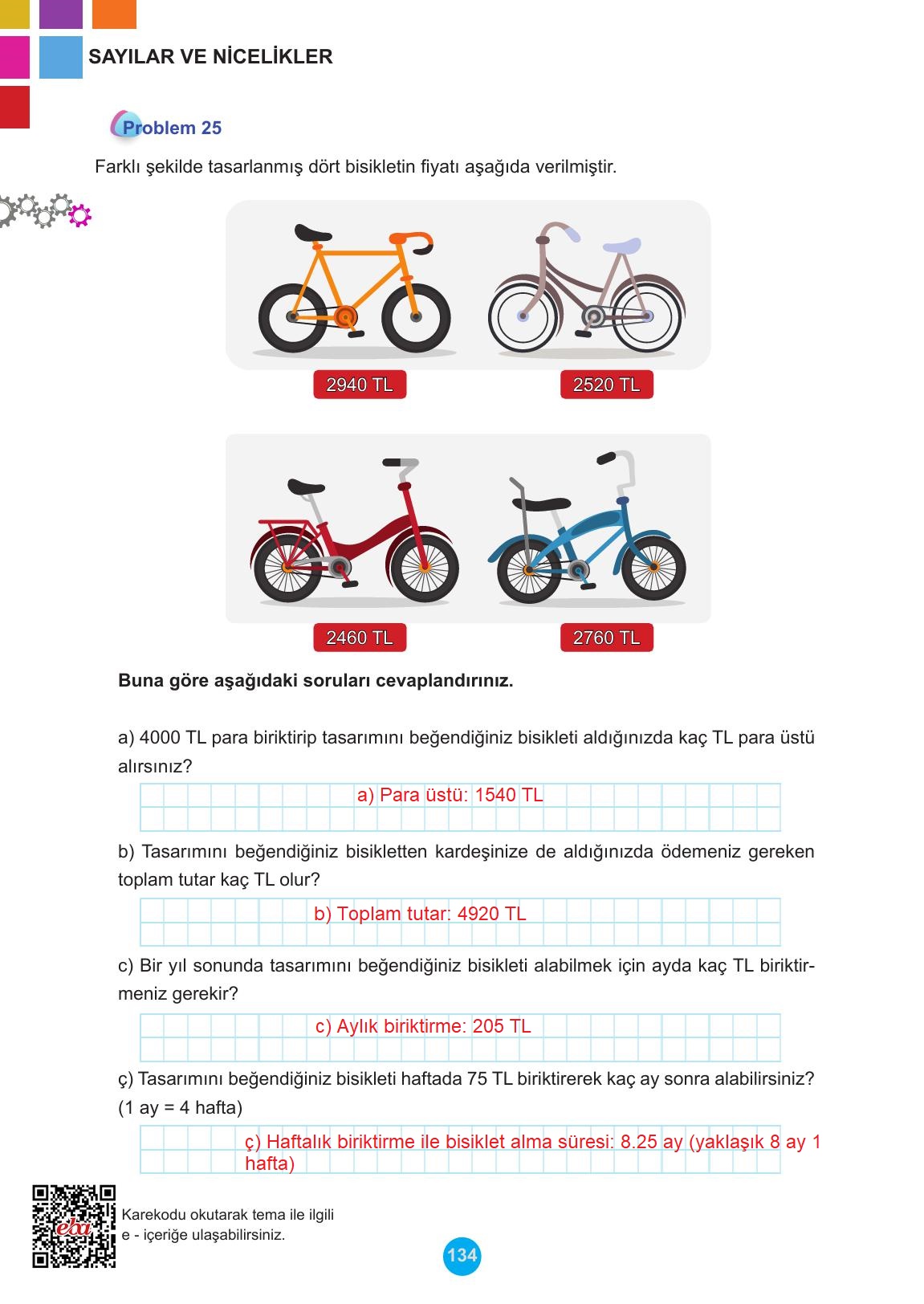 5. Sınıf Meb Yayınları Matematik Ders Kitabı Sayfa 134 Cevapları