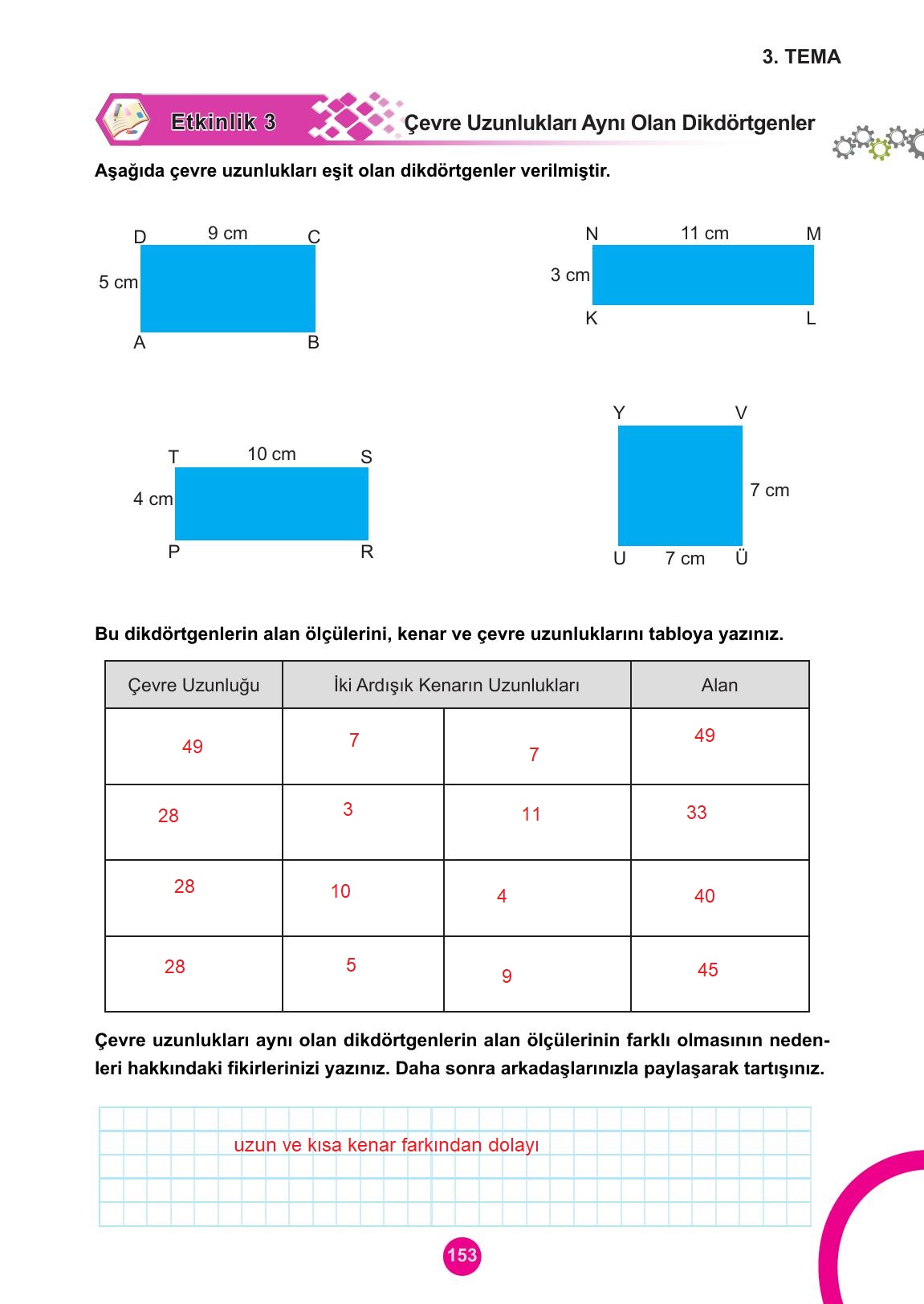 5. Sınıf Meb Yayınları Matematik Ders Kitabı Sayfa 153 Cevapları